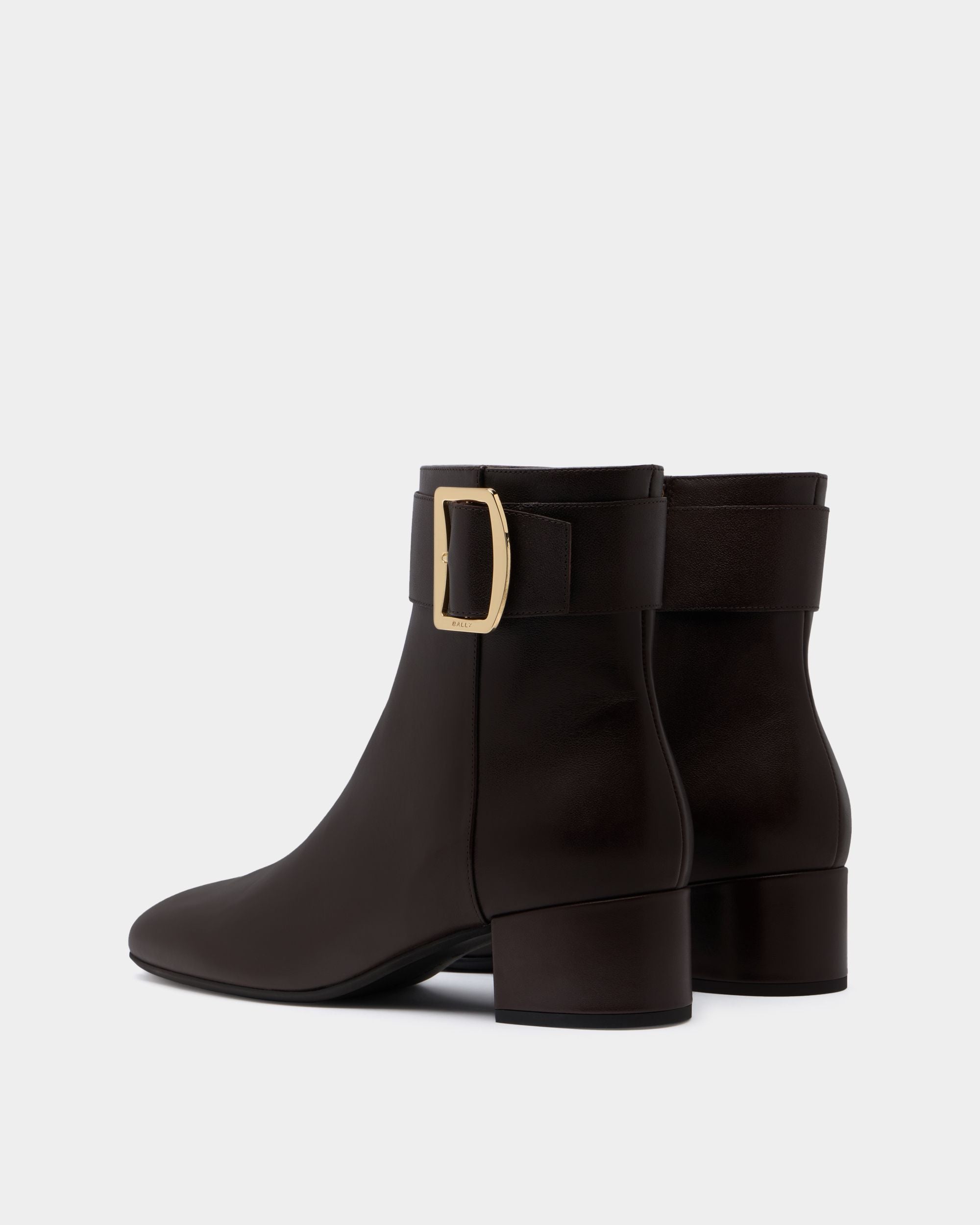 Bally Boucle Bootie in Brown Leather - Image 4