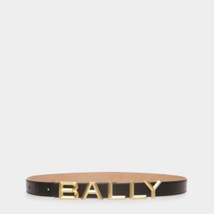 Logomania 25 mm Reversible Belt In Black Leather