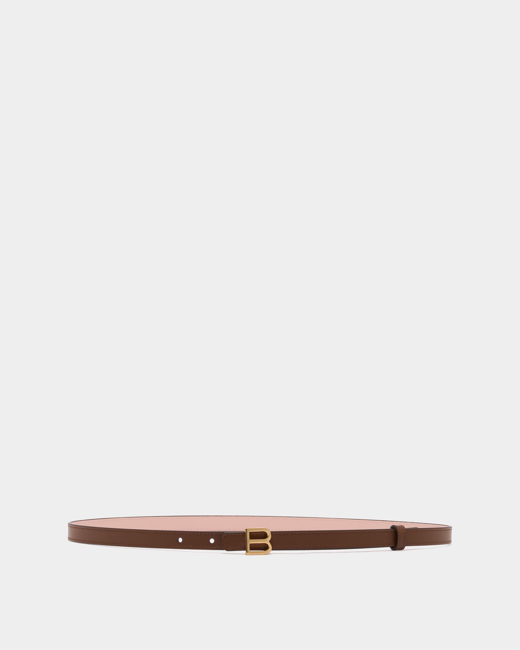 B Twist 15mm Reversible Belt in Brown And Dusty Petal Leather