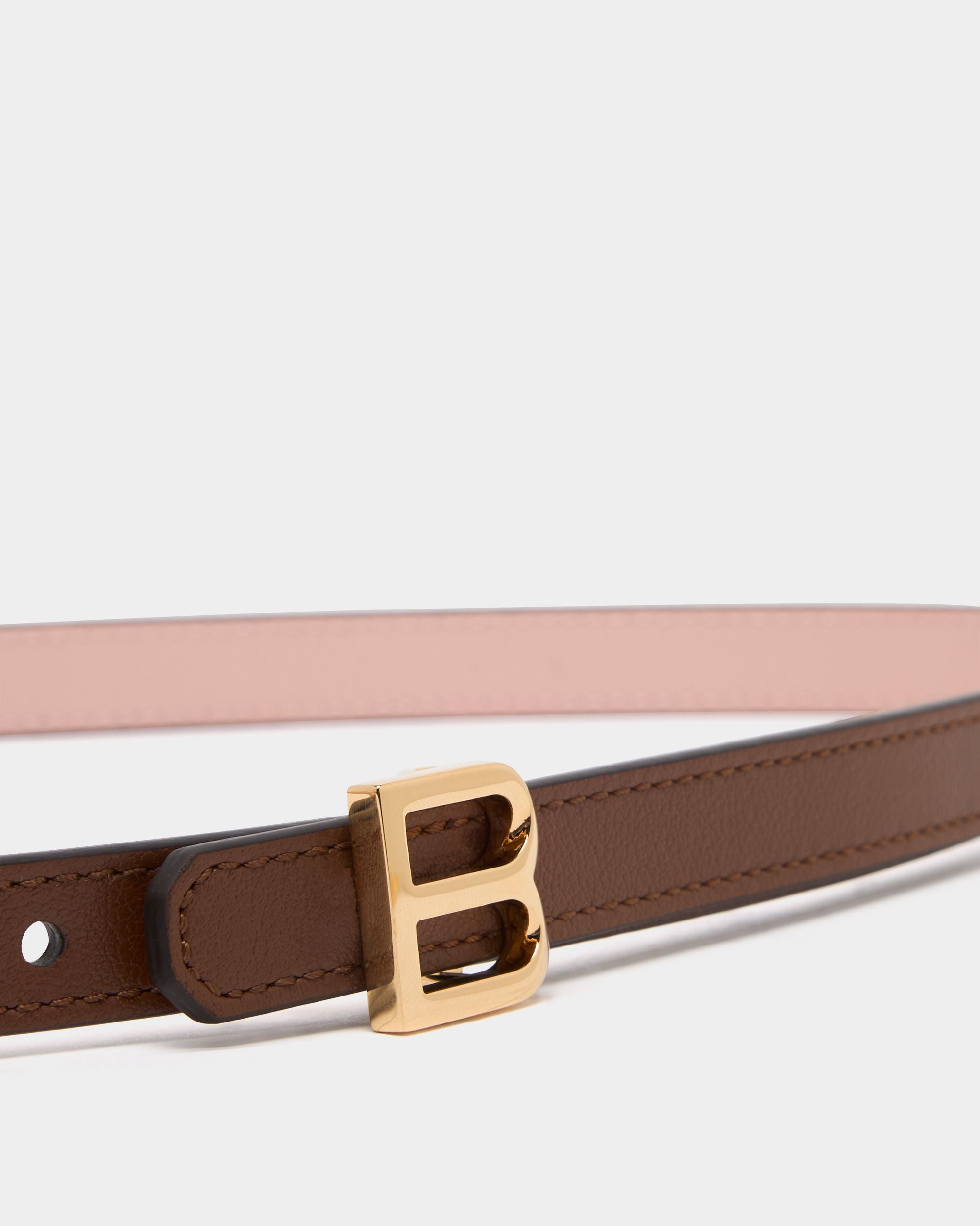 B Twist 15mm Reversible Belt in Brown And Dusty Petal Leather - Image 3