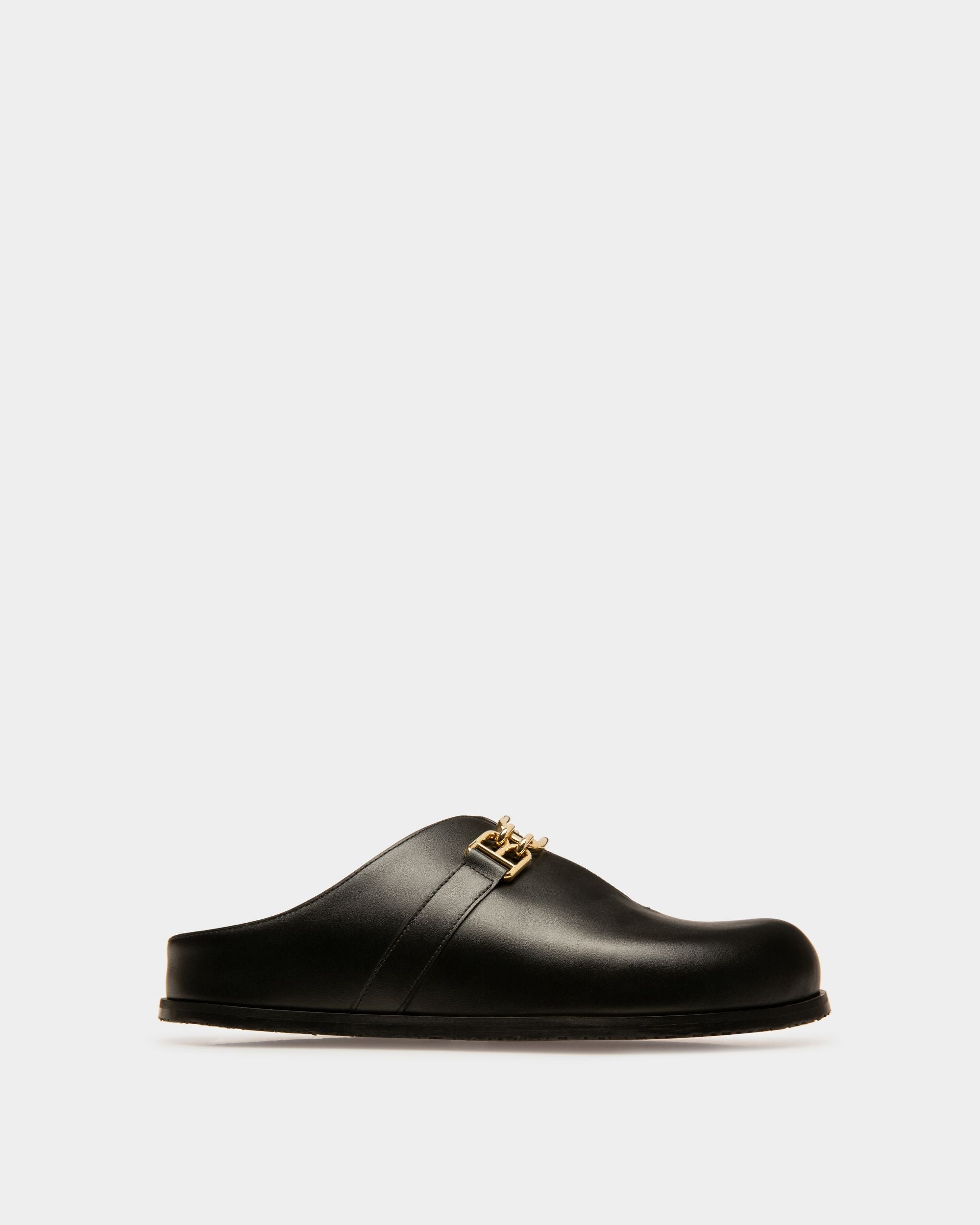 Francine Leather Slippers In Black