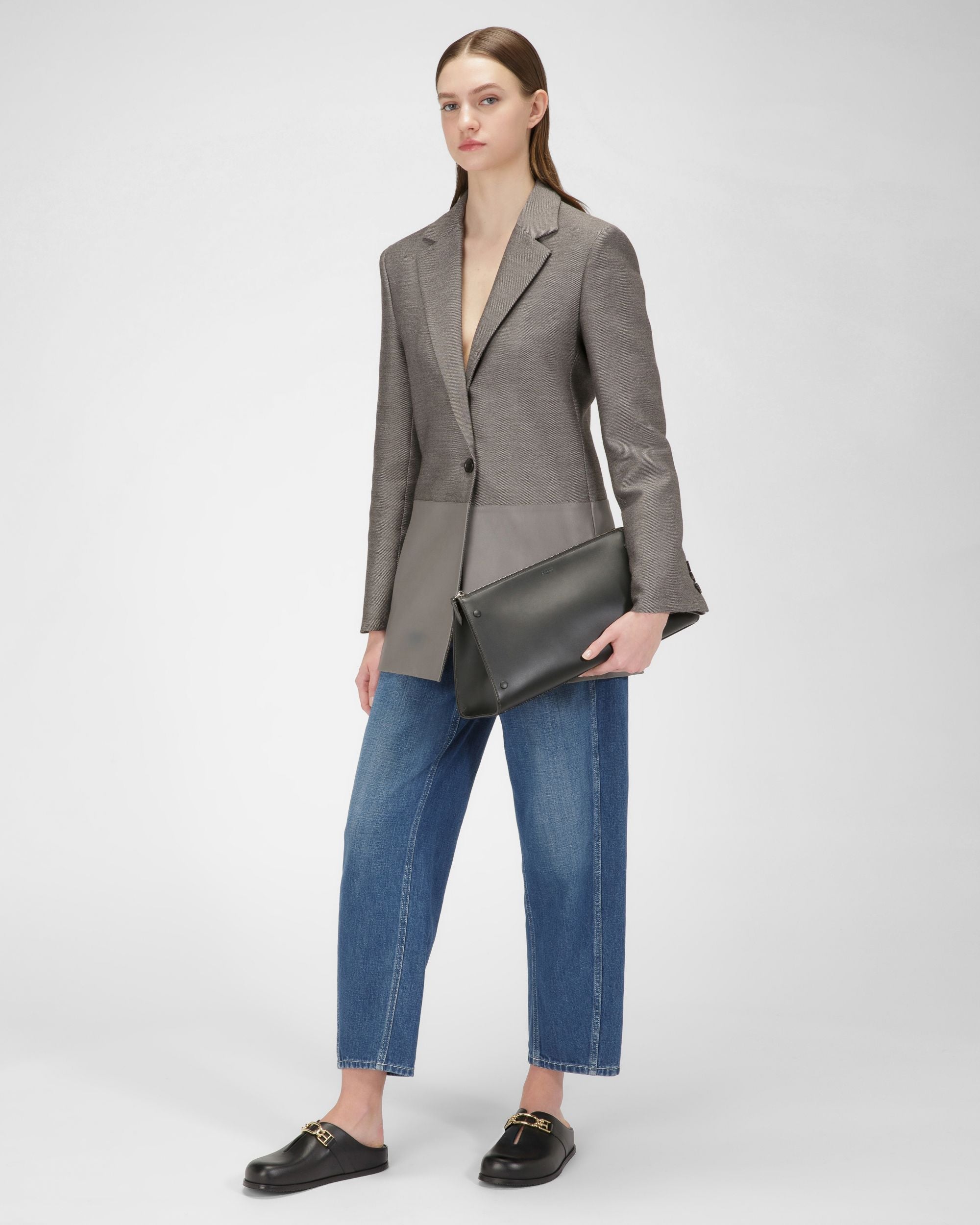 Francine Leather Slippers In Black - Image 3