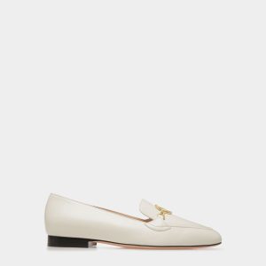 Emblem Loafers In Bone Leather