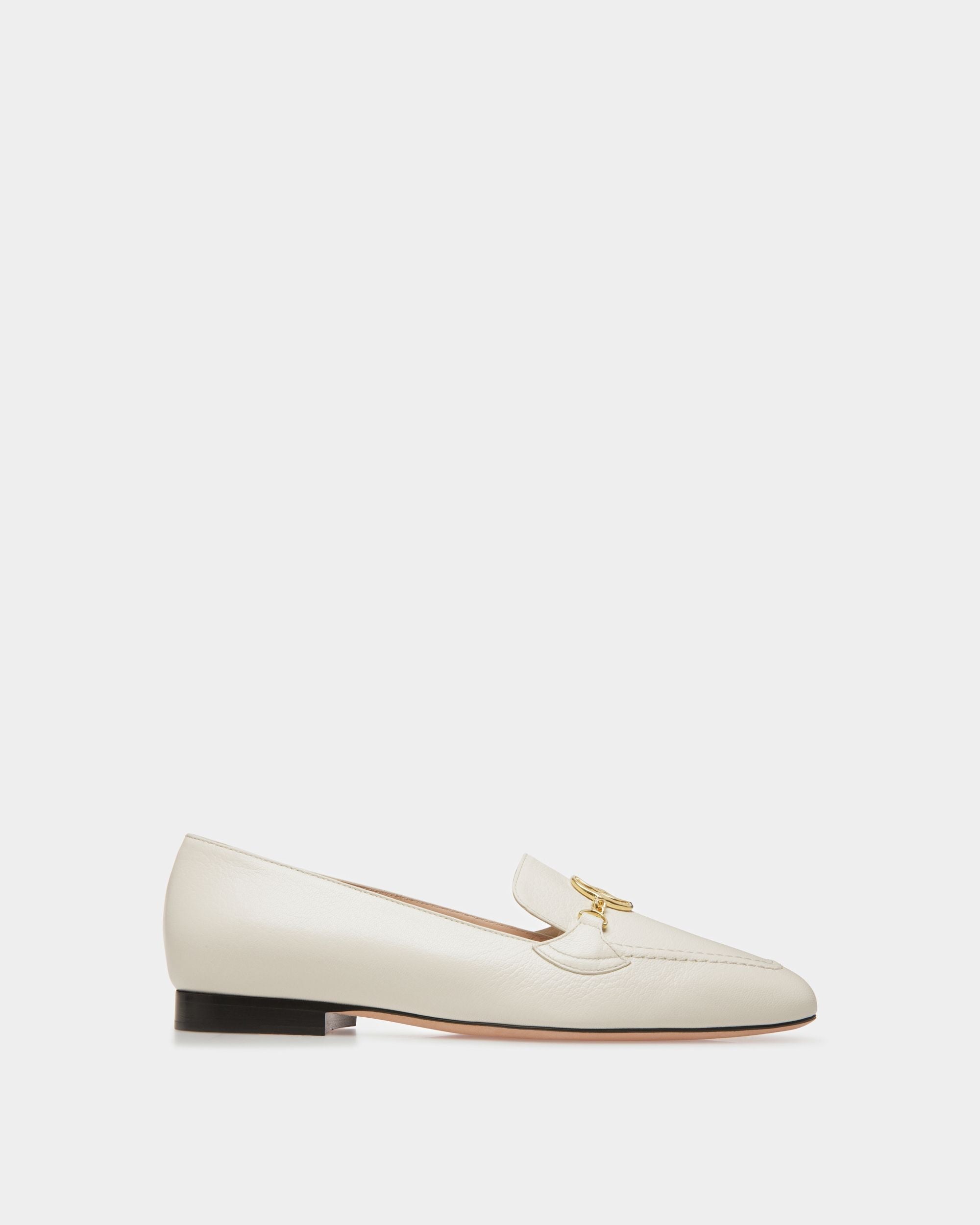 Emblem Loafers In Bone Leather