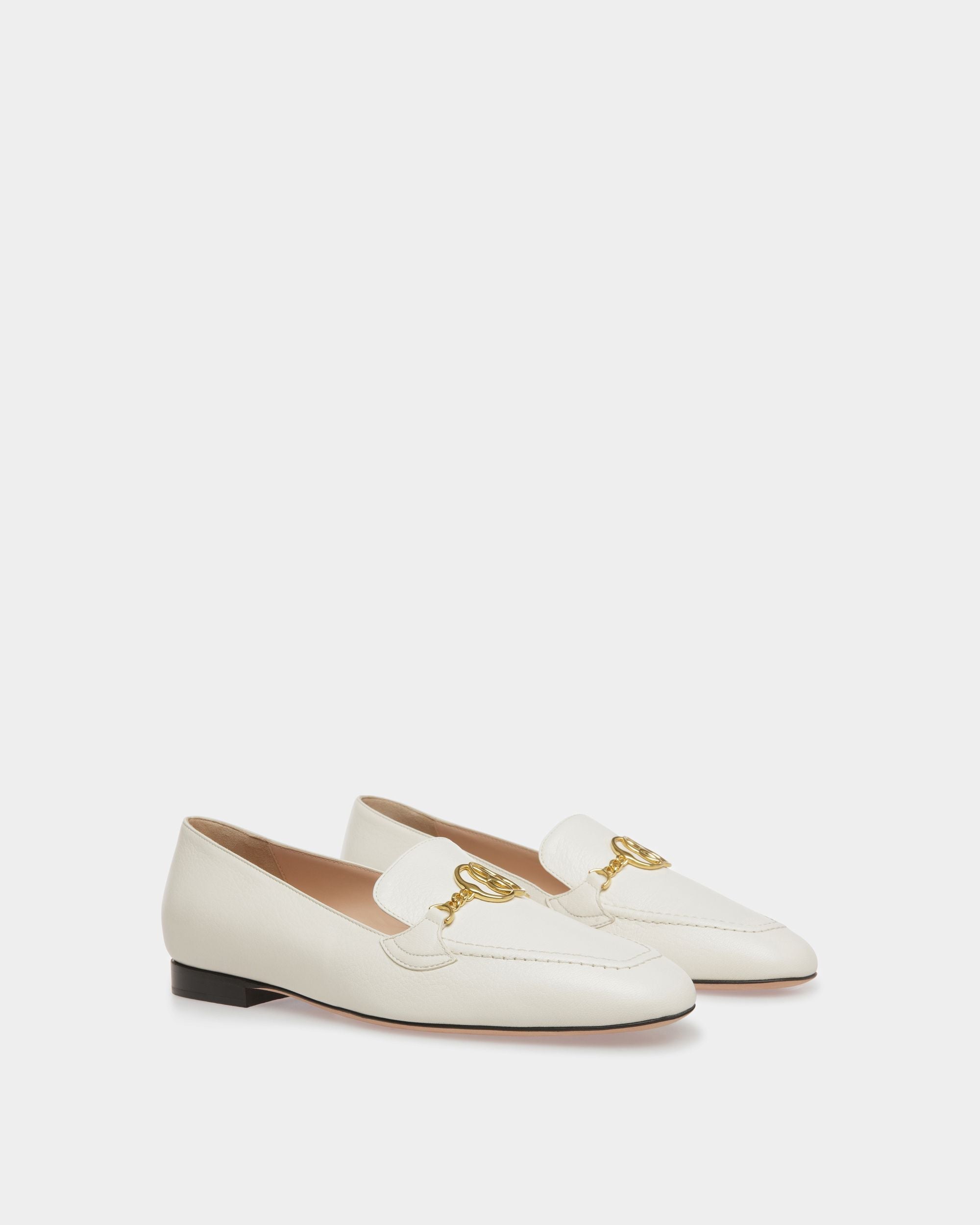 Emblem Loafers In Bone Leather - Image 2