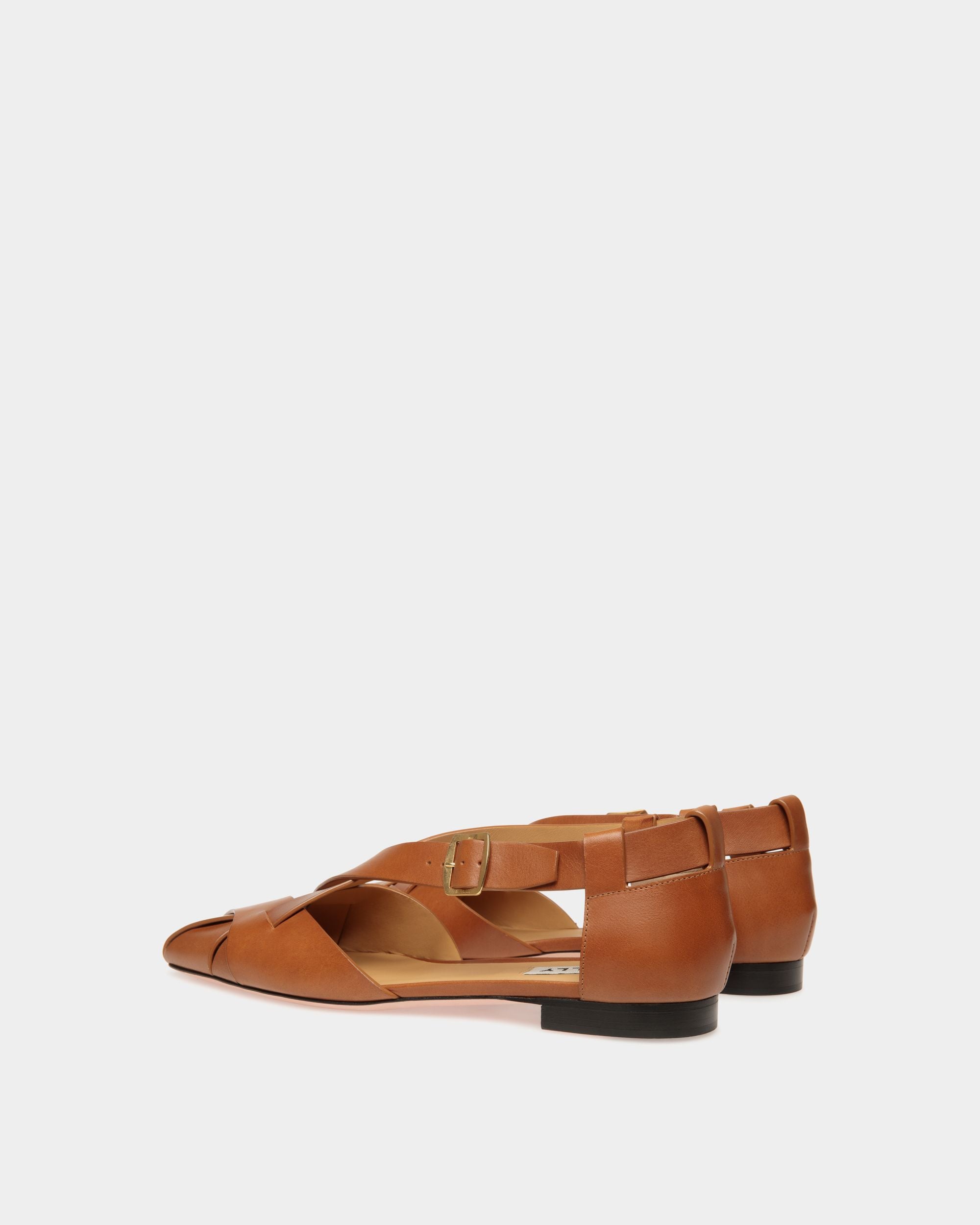 Sylt Flat in Brown Brushed Leather - Image 4