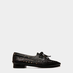 Plume Moccasin in Black Leather