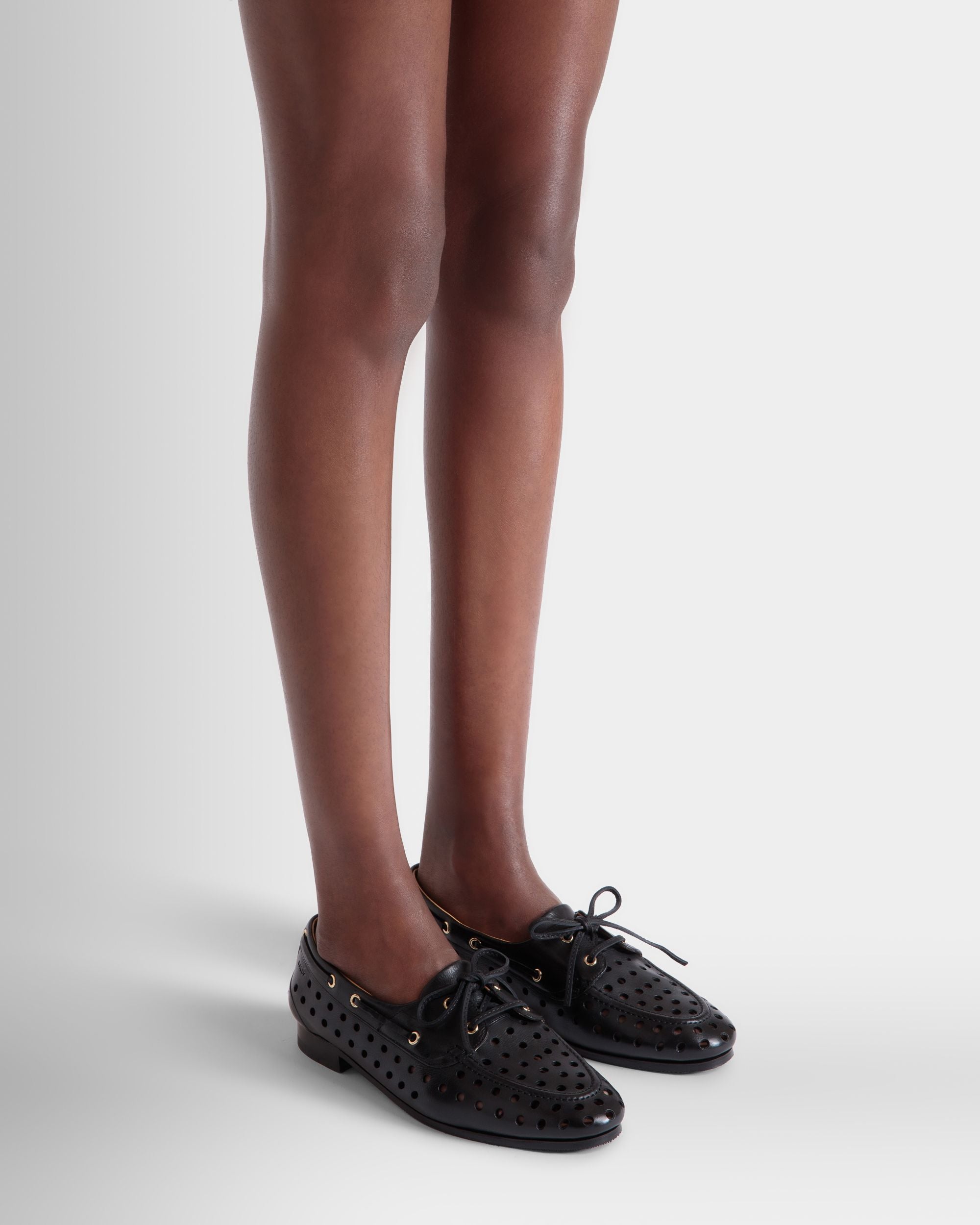 Plume Moccasin in Black Leather - Image 2