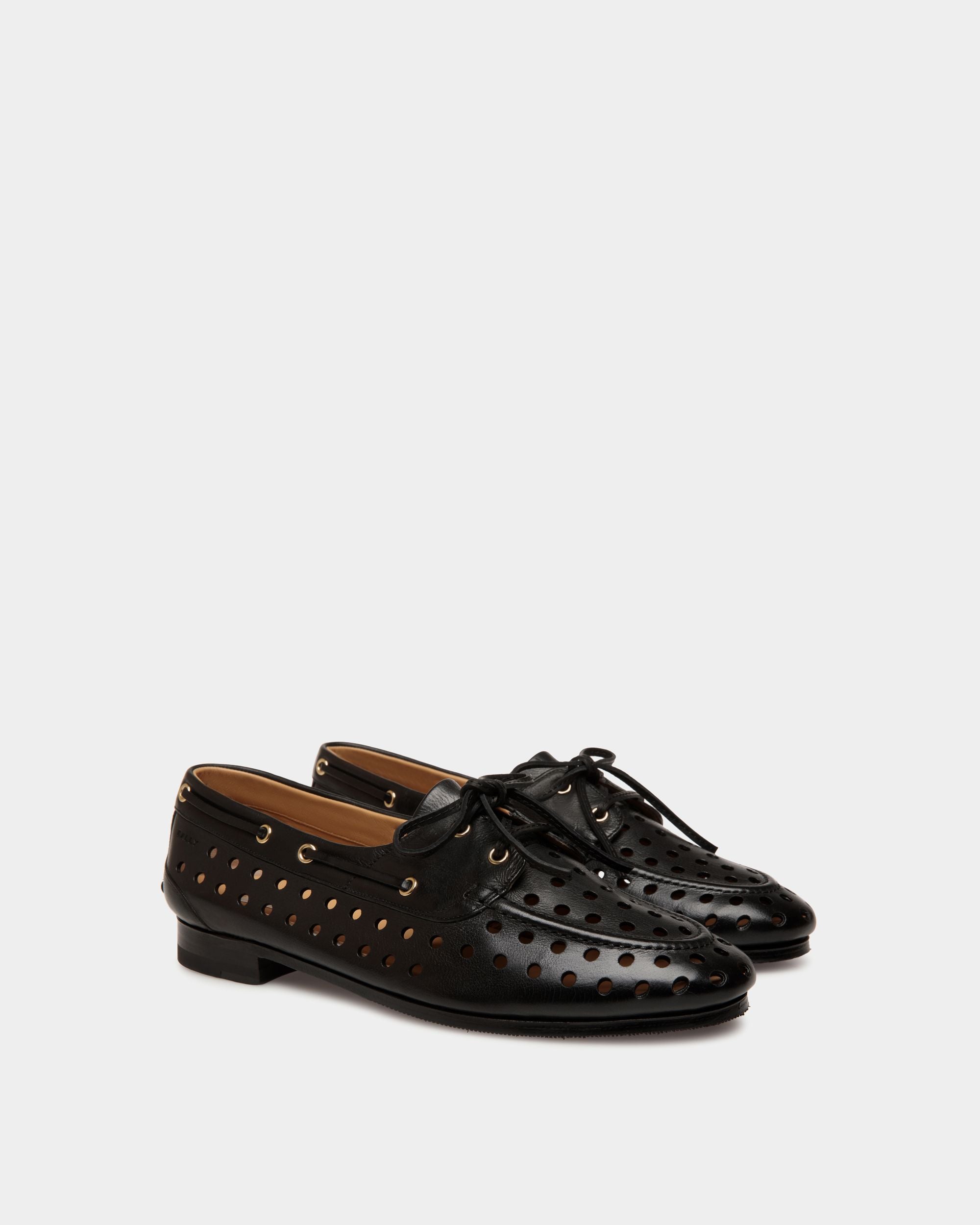 Plume Moccasin in Black Leather - Image 3