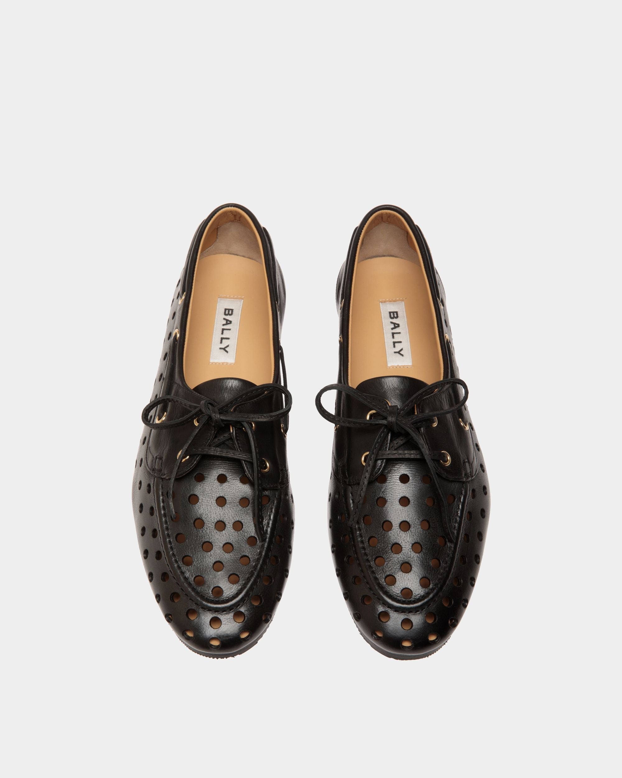 Plume Moccasin in Black Leather - Image 5