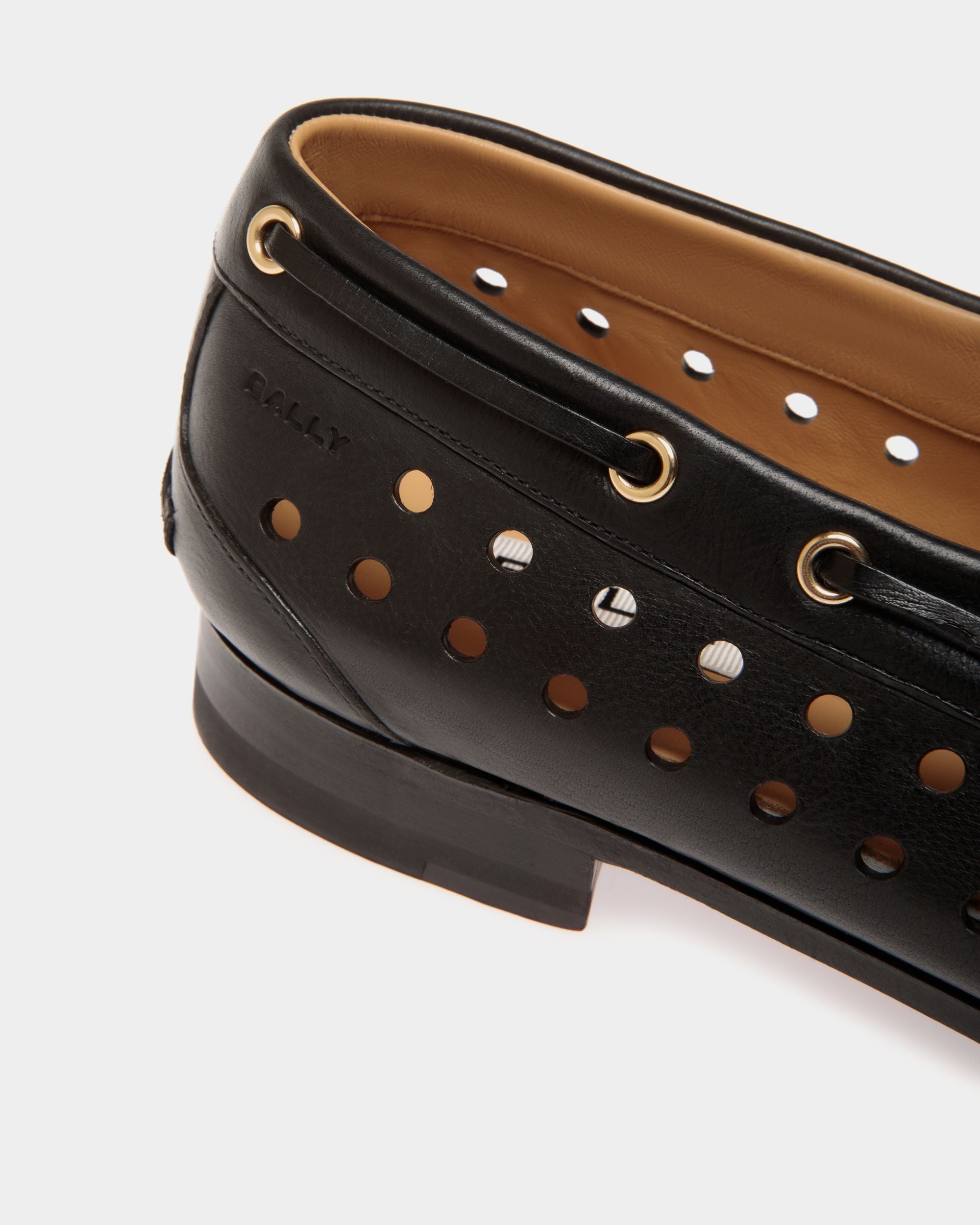 Plume Moccasin in Black Leather - Image 6