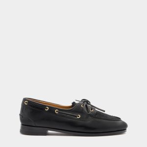 Plume Moccasin in Black Leather