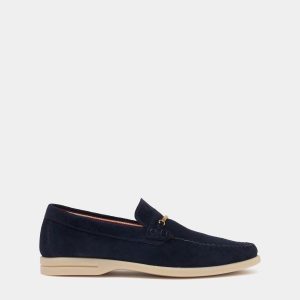 Switz Moc Moccasin in Navy Blue Suede