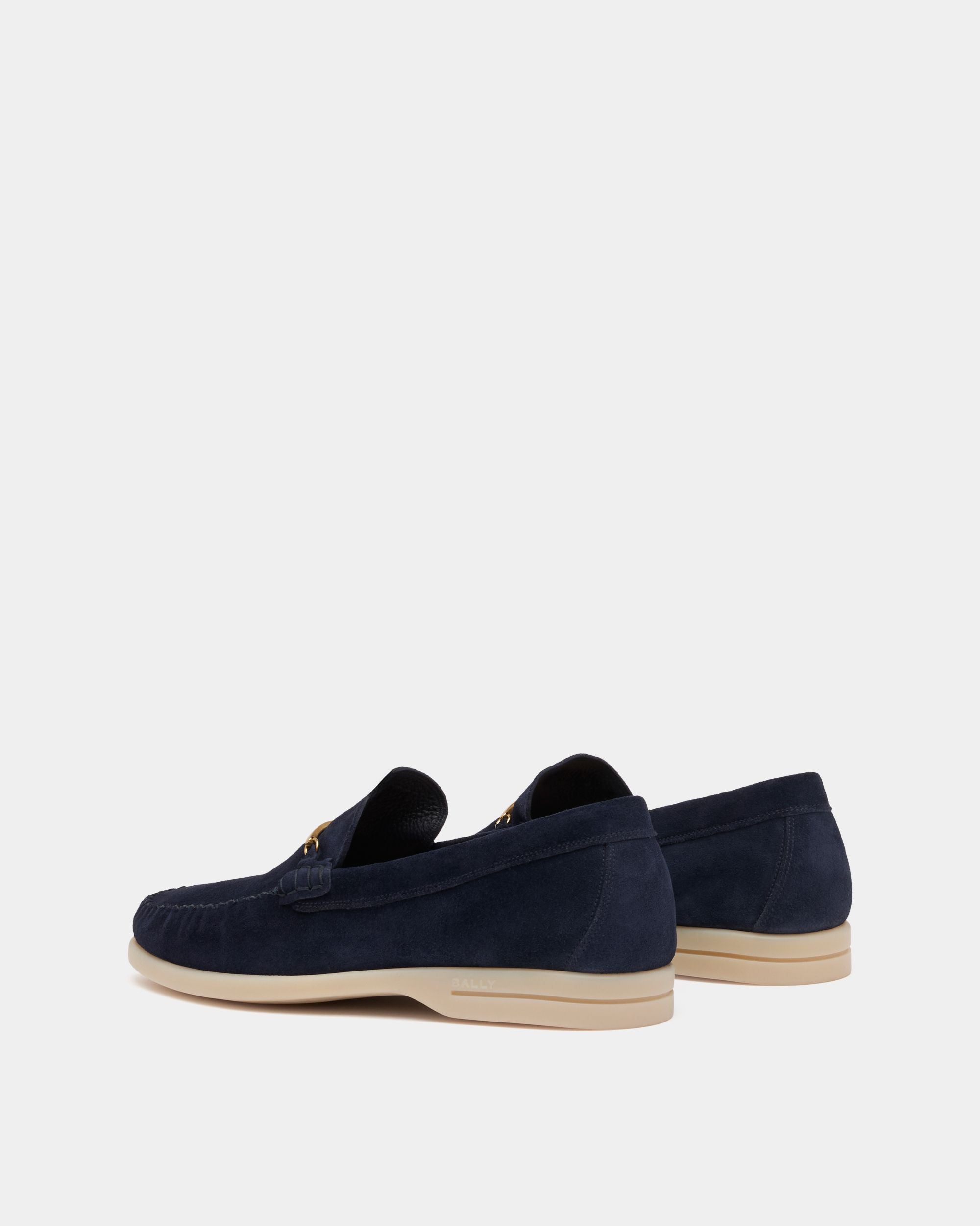 Switz Moc Moccasin in Navy Blue Suede - Image 3