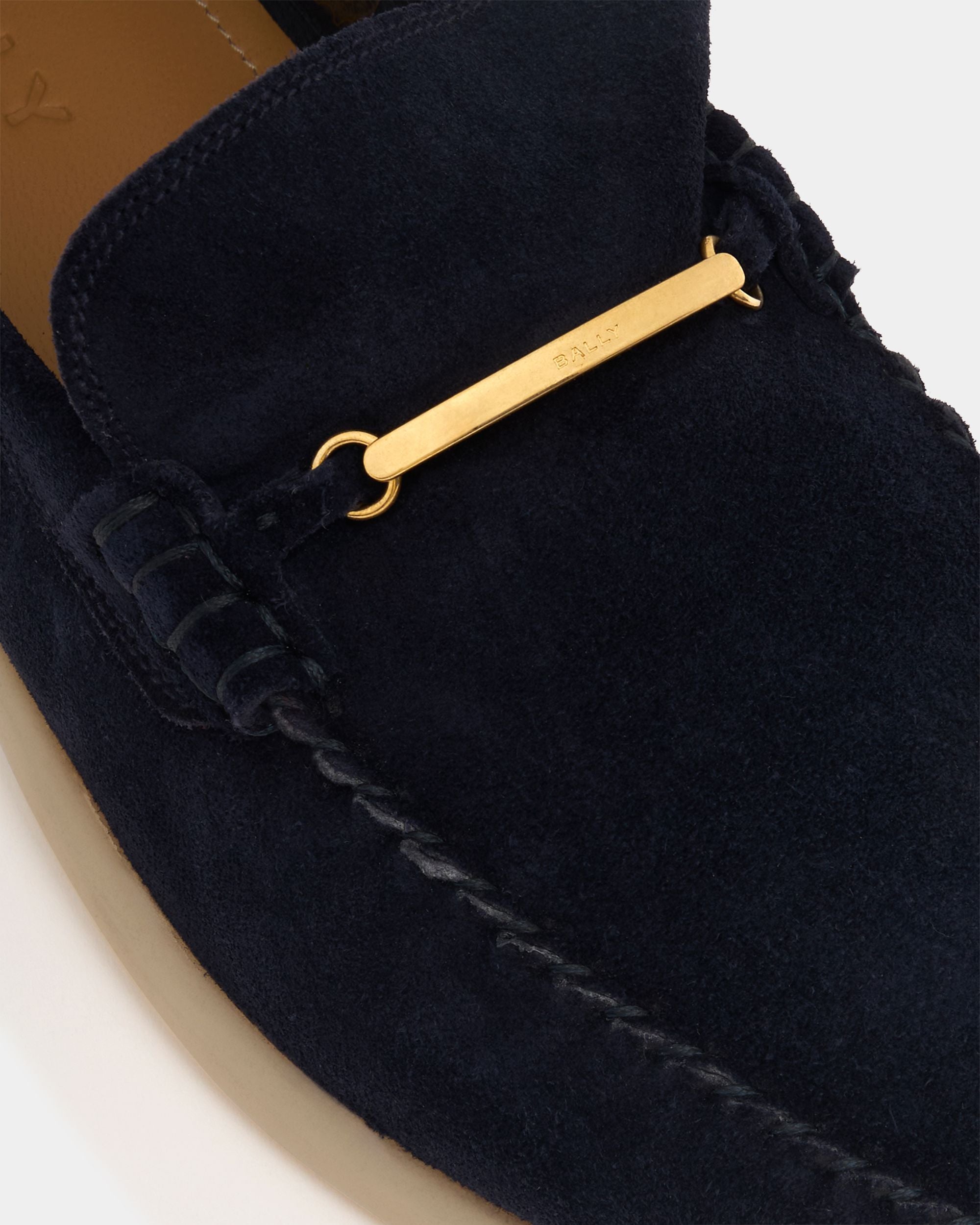 Switz Moc Moccasin in Navy Blue Suede - Image 5