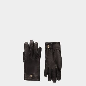 Gloves With a Bally Crest Logo In Black Leather