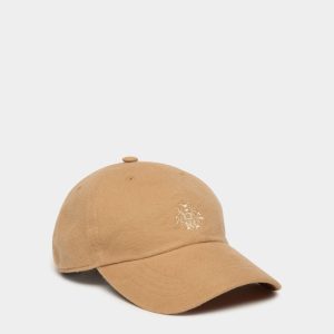 Baseball Hat With a Bally Crest Logo In Camel Cotton