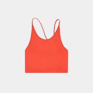 Mixed Blend Tank Top In Orange
