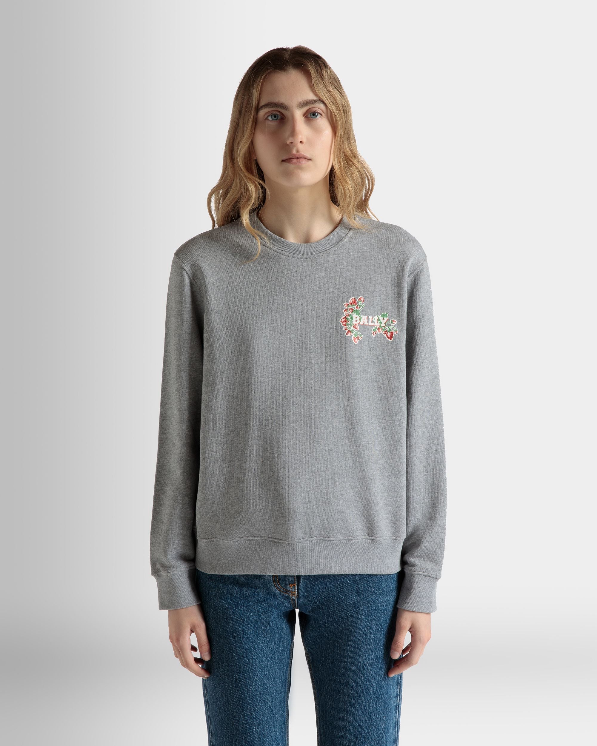 Crewneck in Strawberry Print Cotton - Image 3