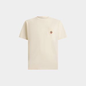 T-Shirt in Ivory Cotton With a Bally Crest