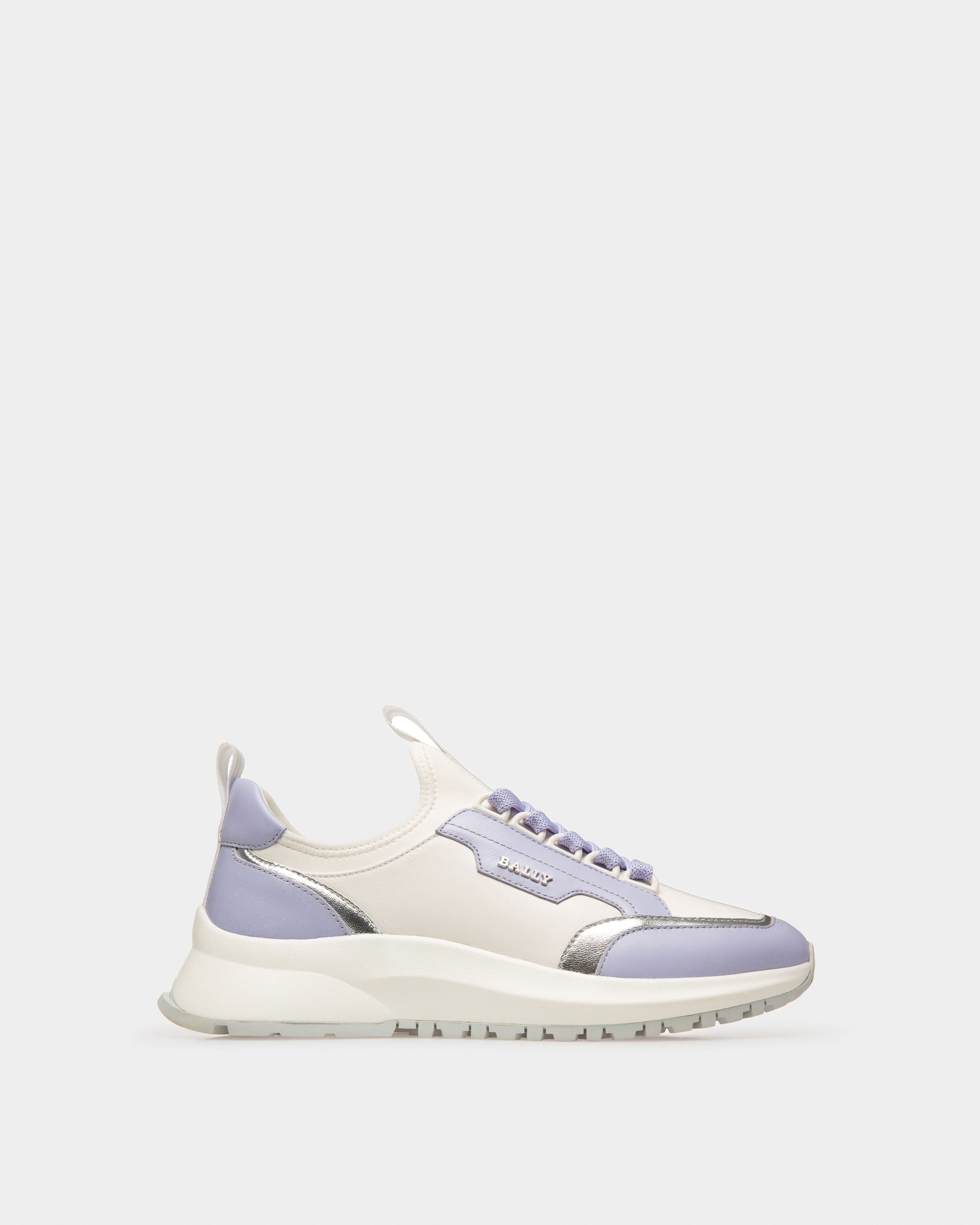 Deven Leather Sneakers In White & Lilac