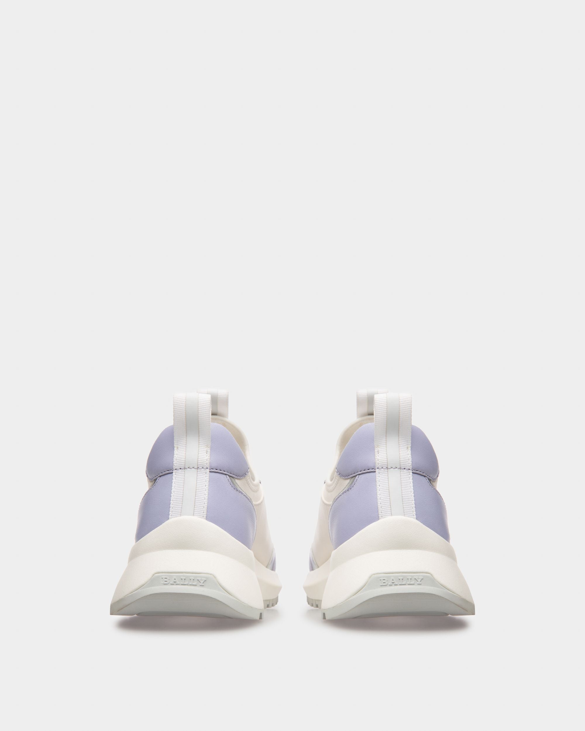 Deven Leather Sneakers In White & Lilac - Image 4