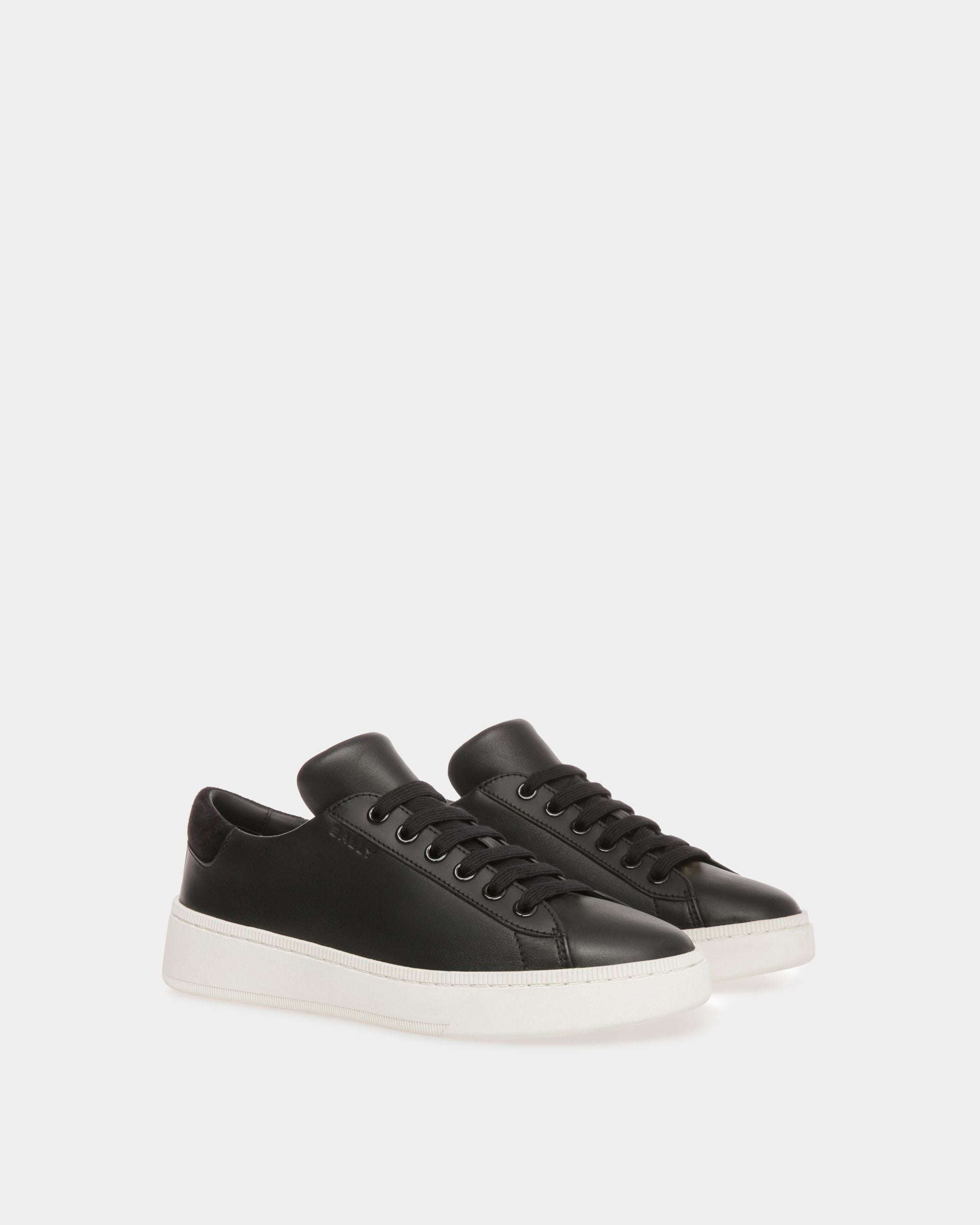 Raise Sneakers In Black And White Leather - Image 4