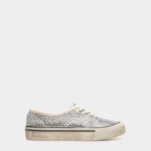 Lawren Sneakers In Bone Leather And Rhinestones