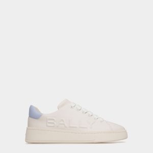 Raise Sneaker in White And Light Blue Leather