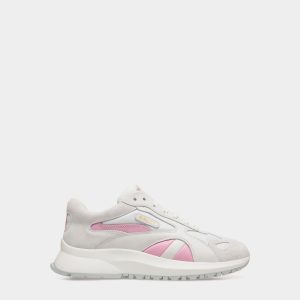 Outline Sneaker In White Faux Suede