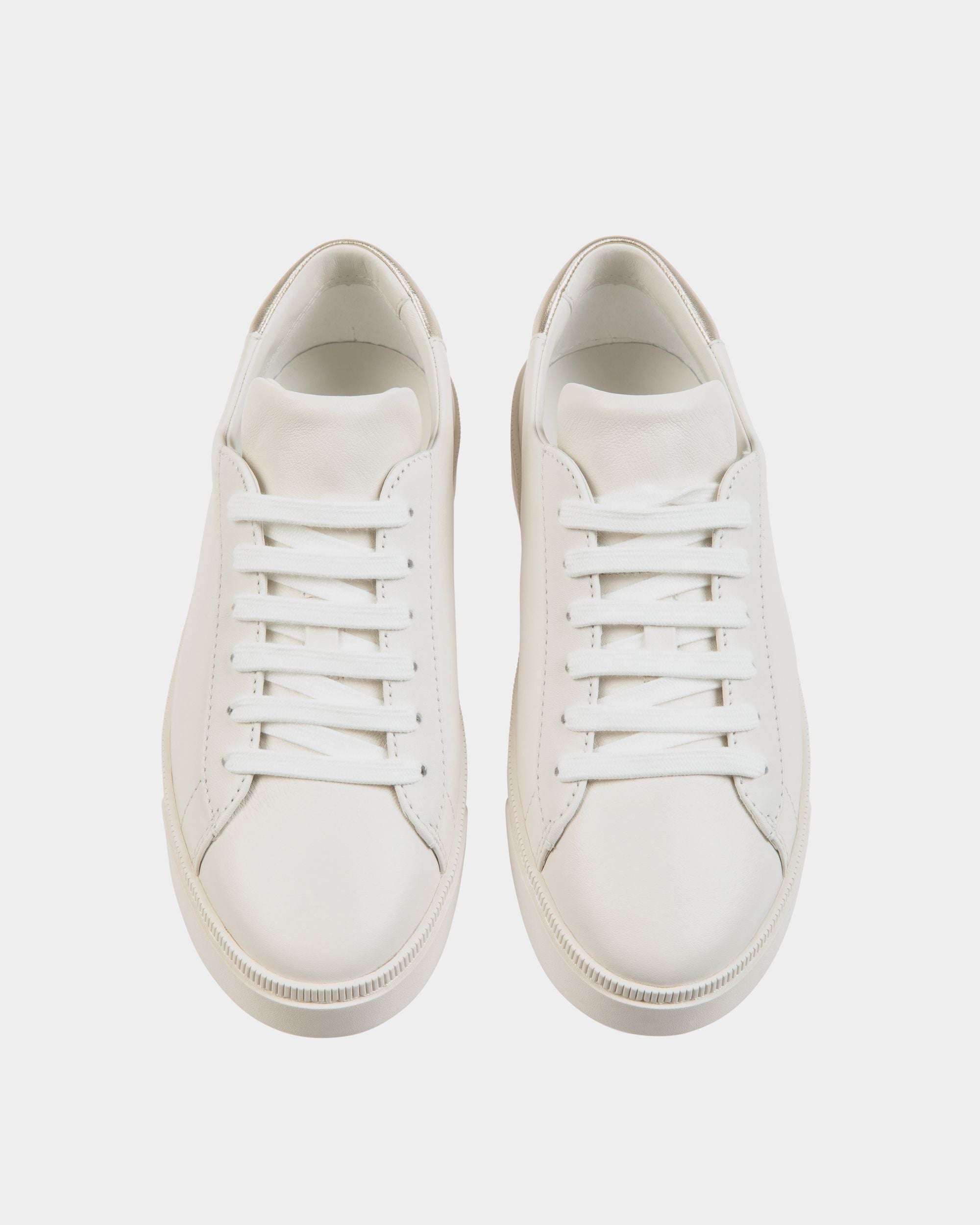 Raise Sneaker In White And Gold Leather - Image 5