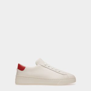 Raise Sneaker In White And Red Leather