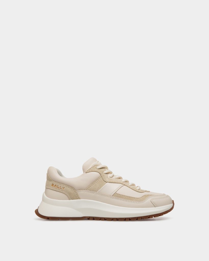 Outline Sneaker in Ivory and Champagne Leather