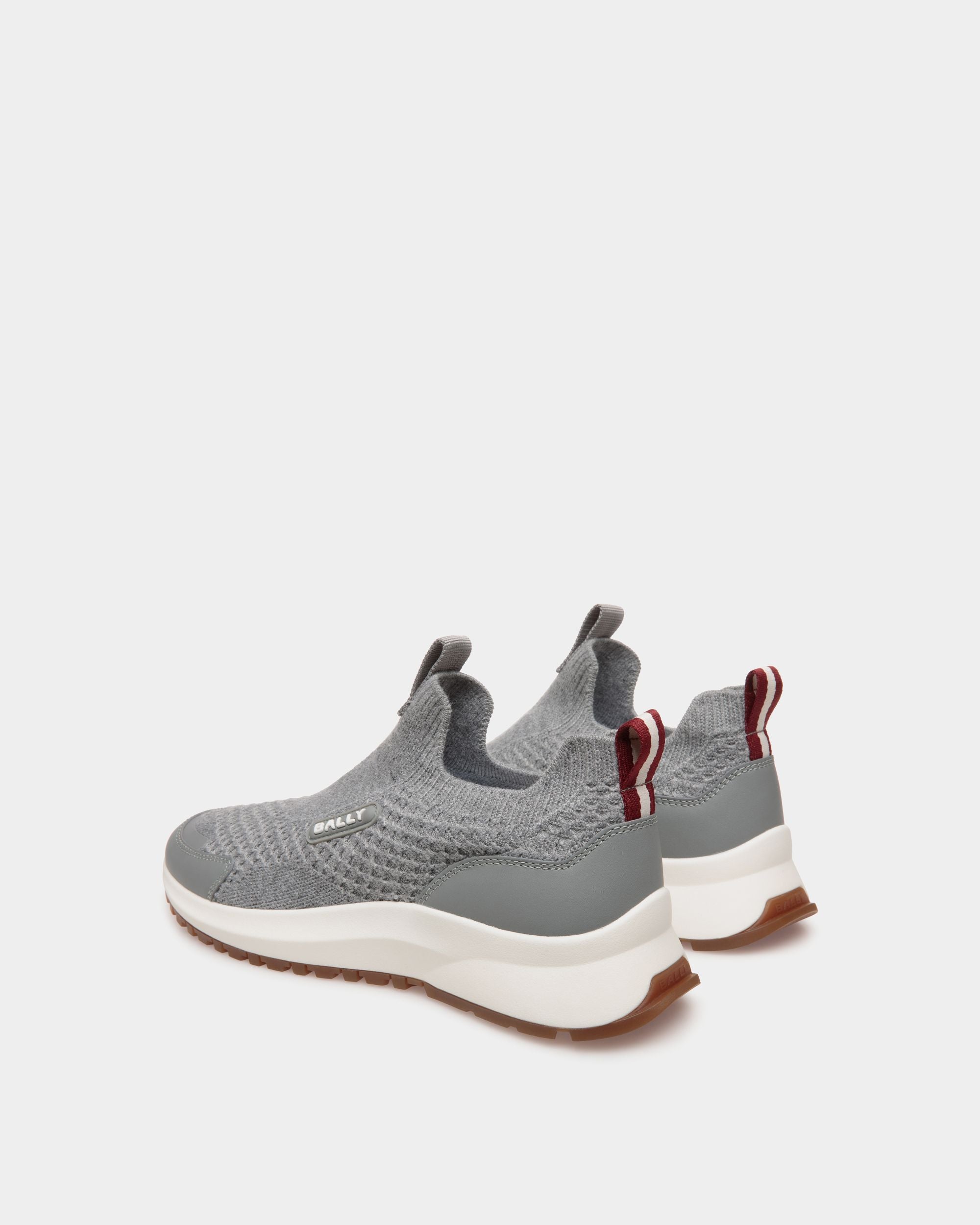 Outline Sneaker in Grey Knit Wool and Acrylic - Image 4