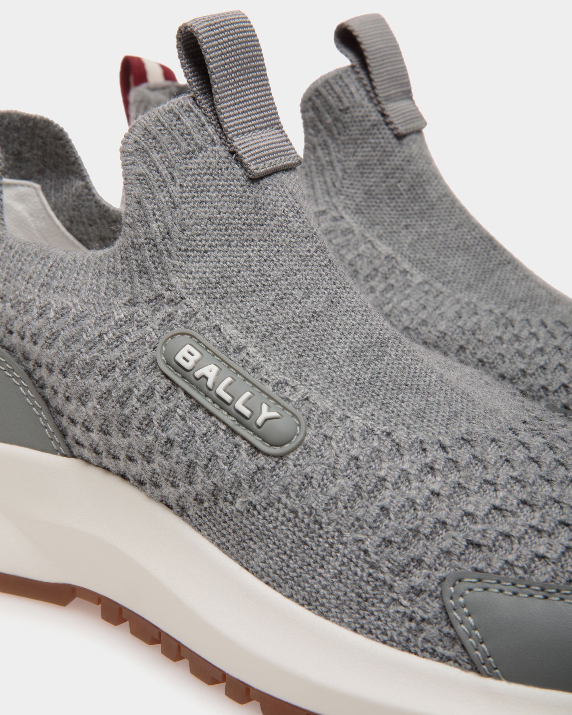 Outline Sneaker in Grey Knit Wool and Acrylic - Image 6