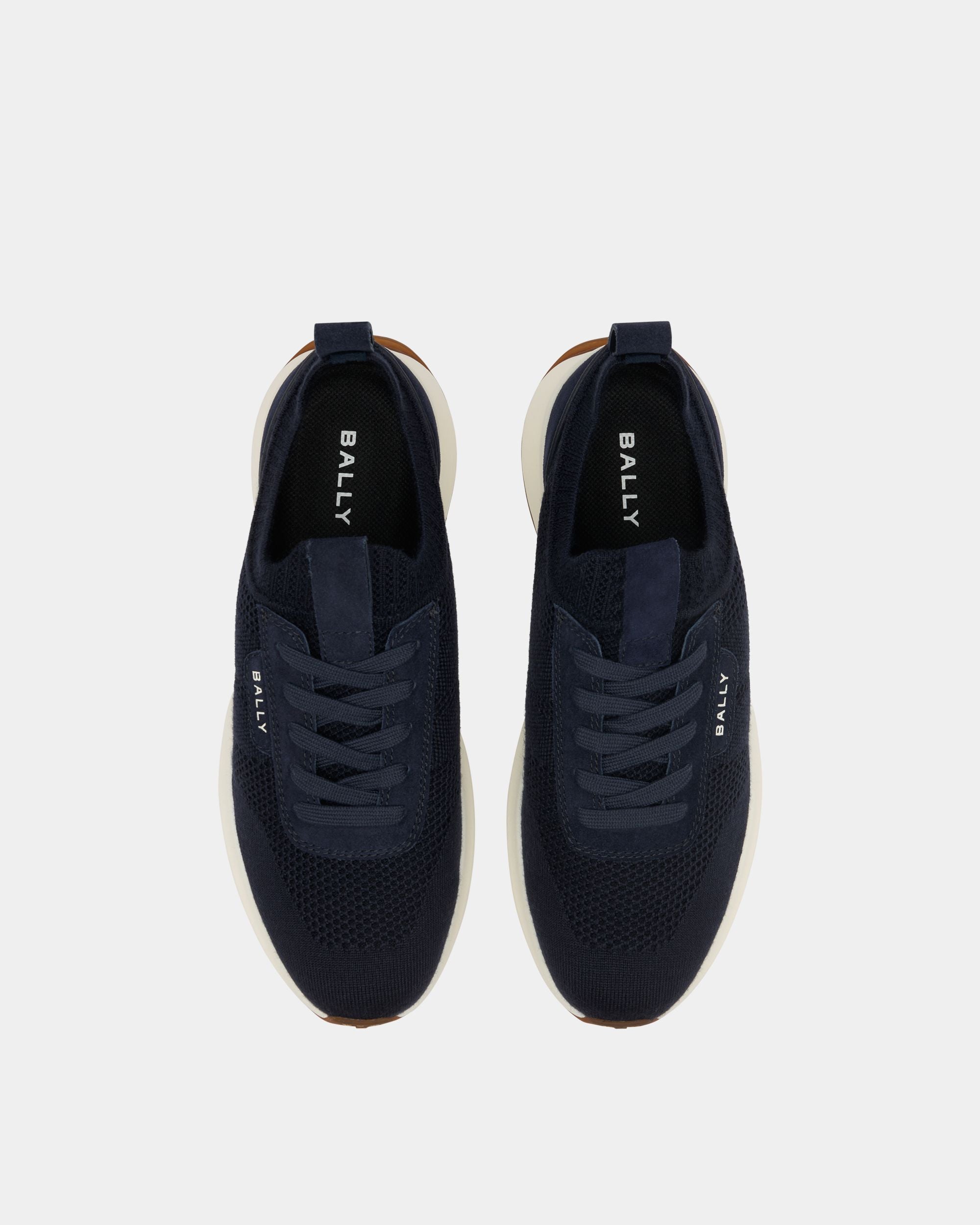 Outline Sneaker in Navy Blue Fabric - Image 4