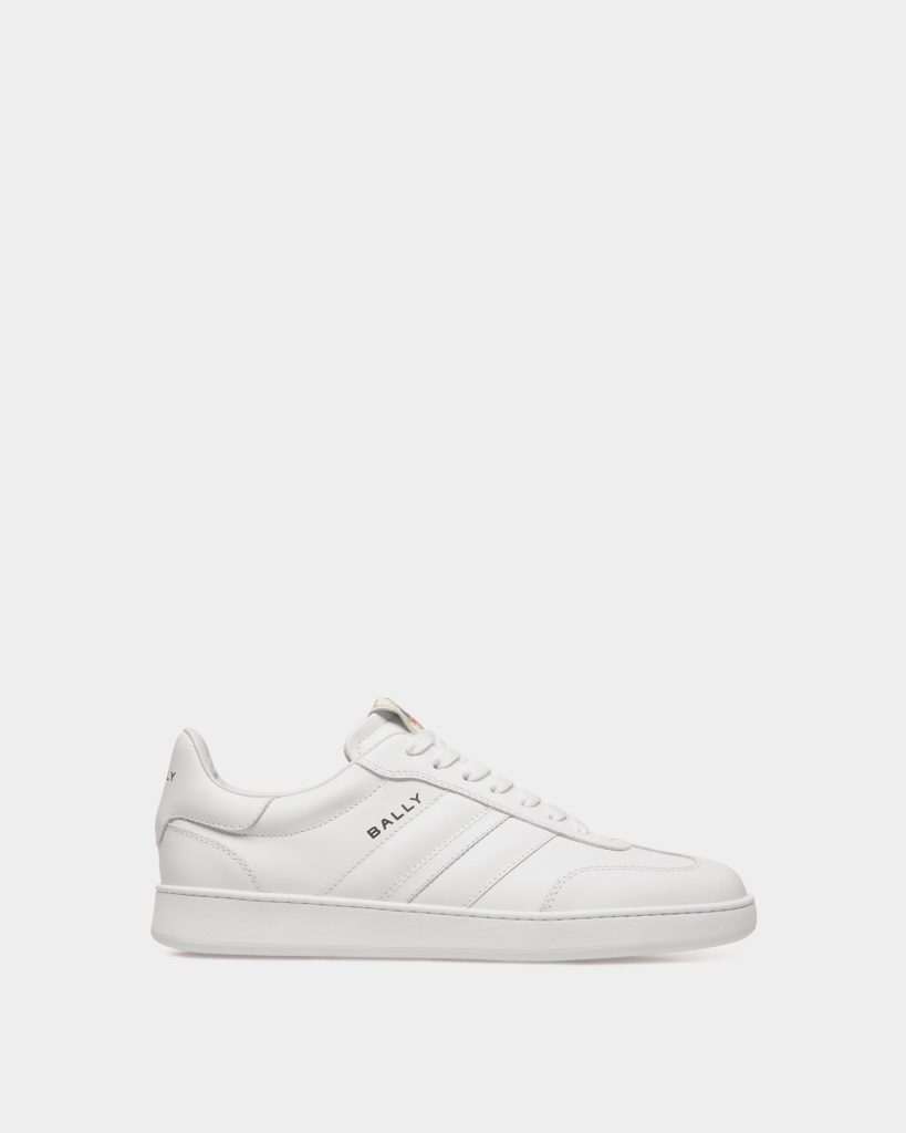 Retro Crest Sneaker in White Leather