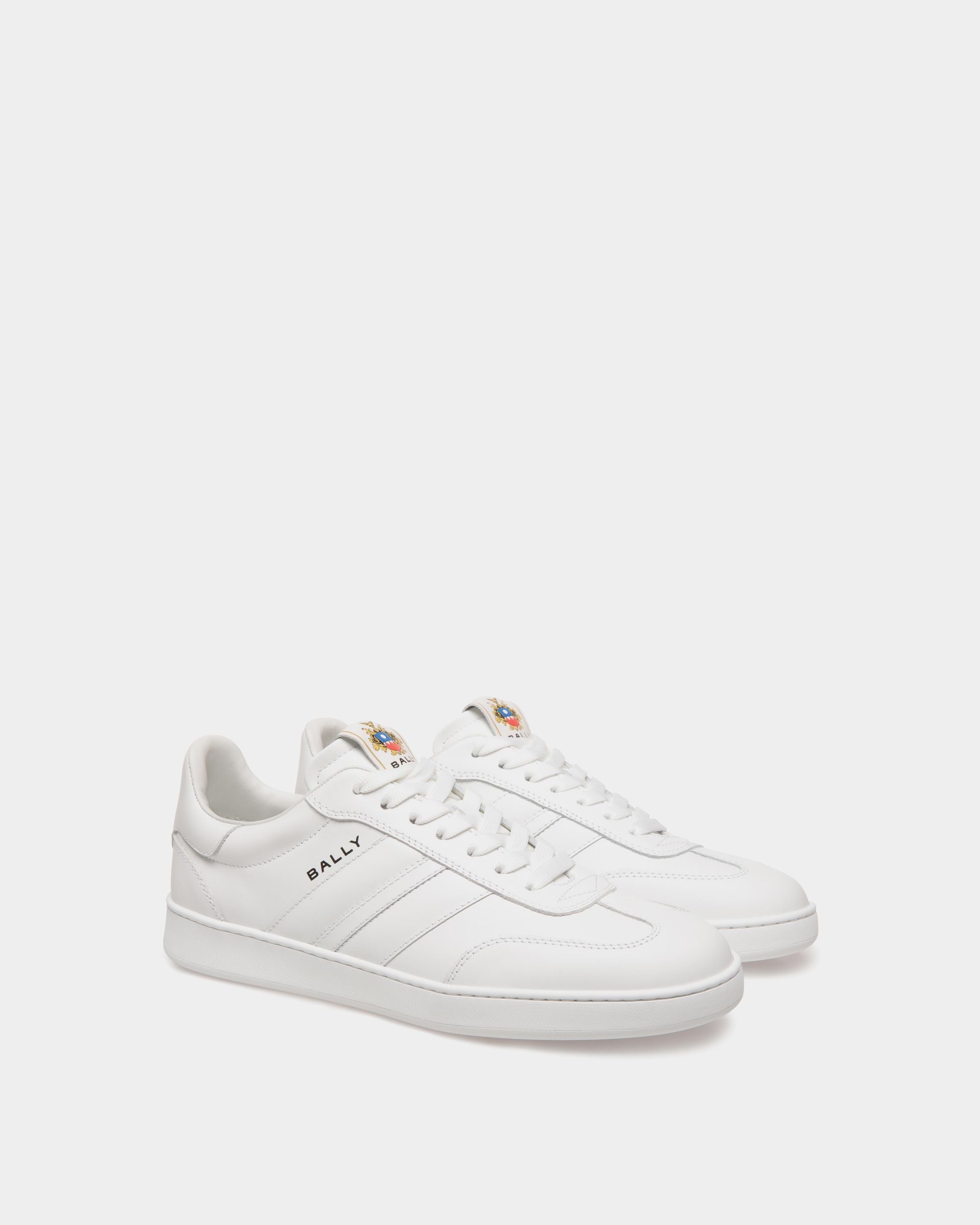 Retro Crest Sneaker in White Leather - Image 3