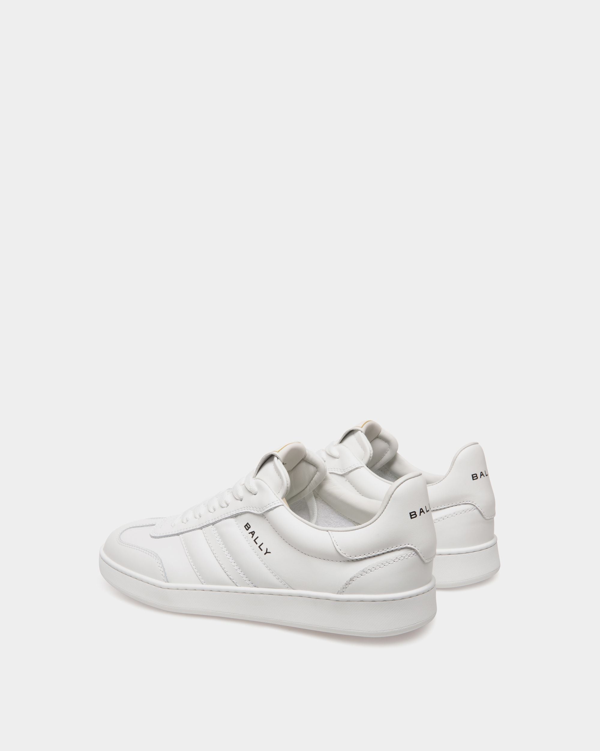 Retro Crest Sneaker in White Leather - Image 4