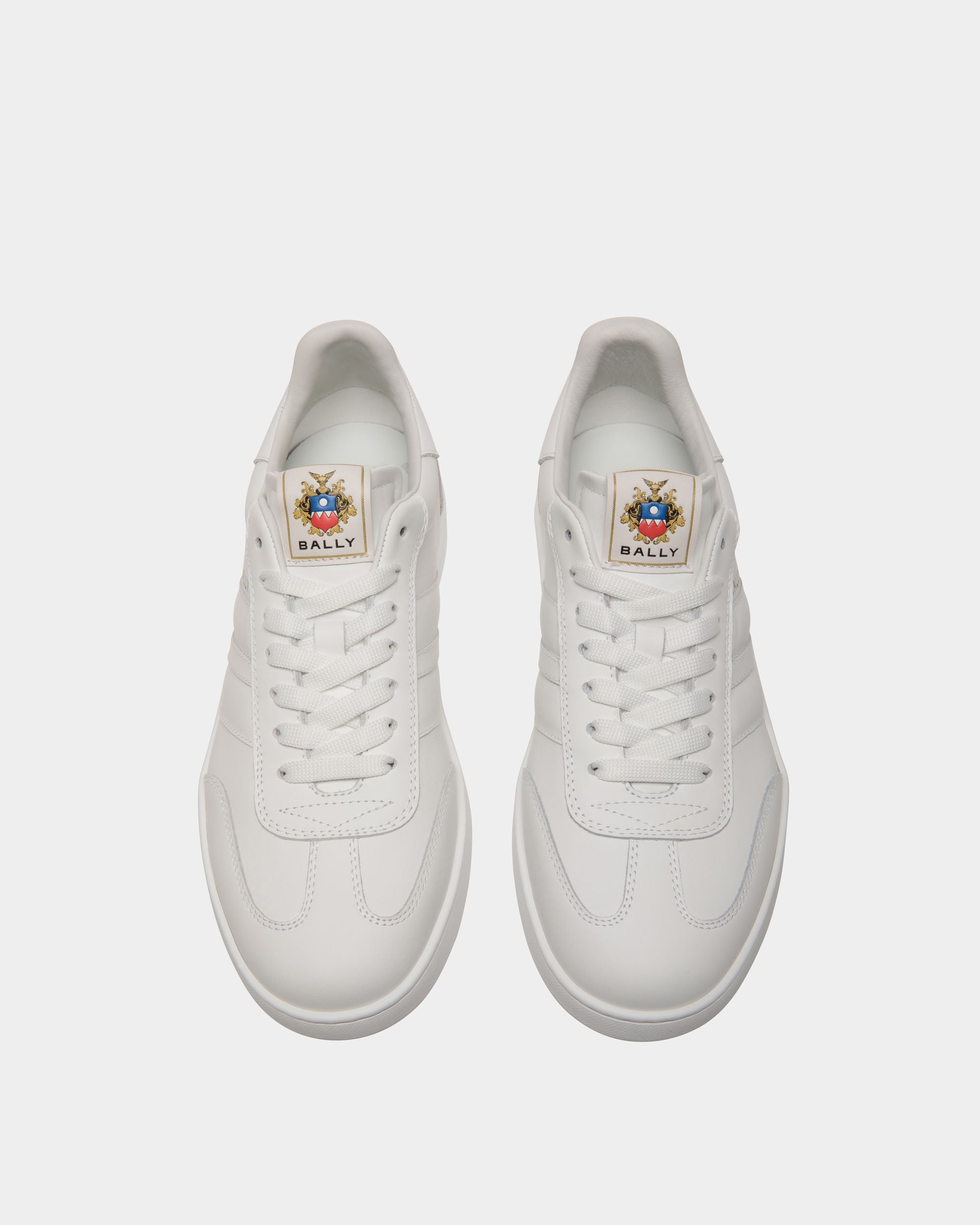 Retro Crest Sneaker in White Leather - Image 5