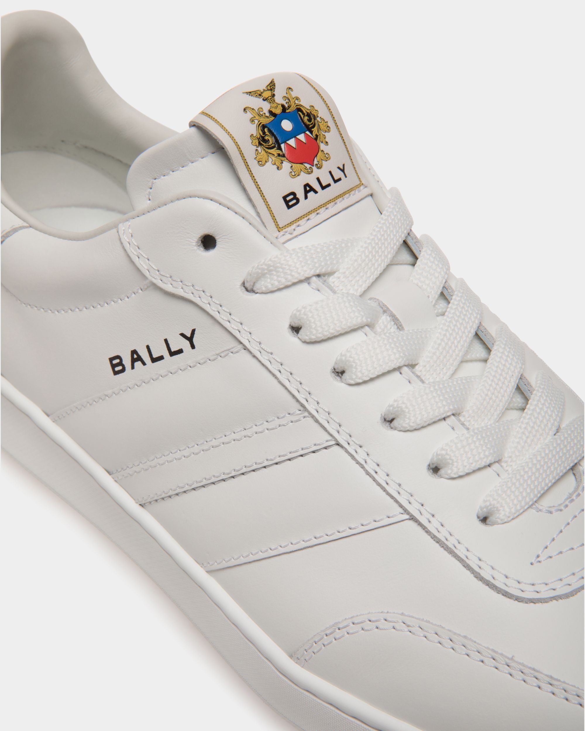Retro Crest Sneaker in White Leather - Image 6