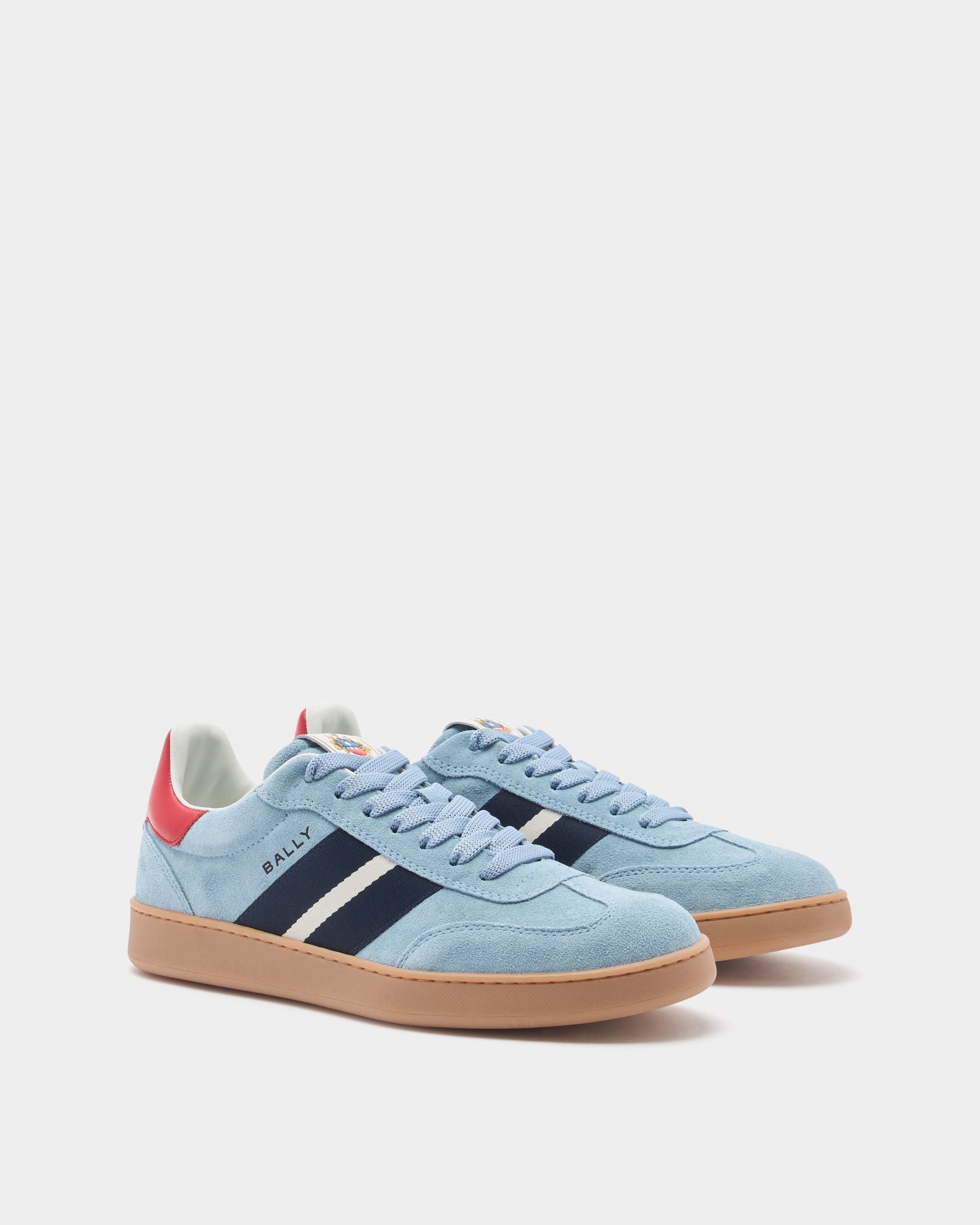 Retro Crest Sneaker in Light Blue Suede - Image 3