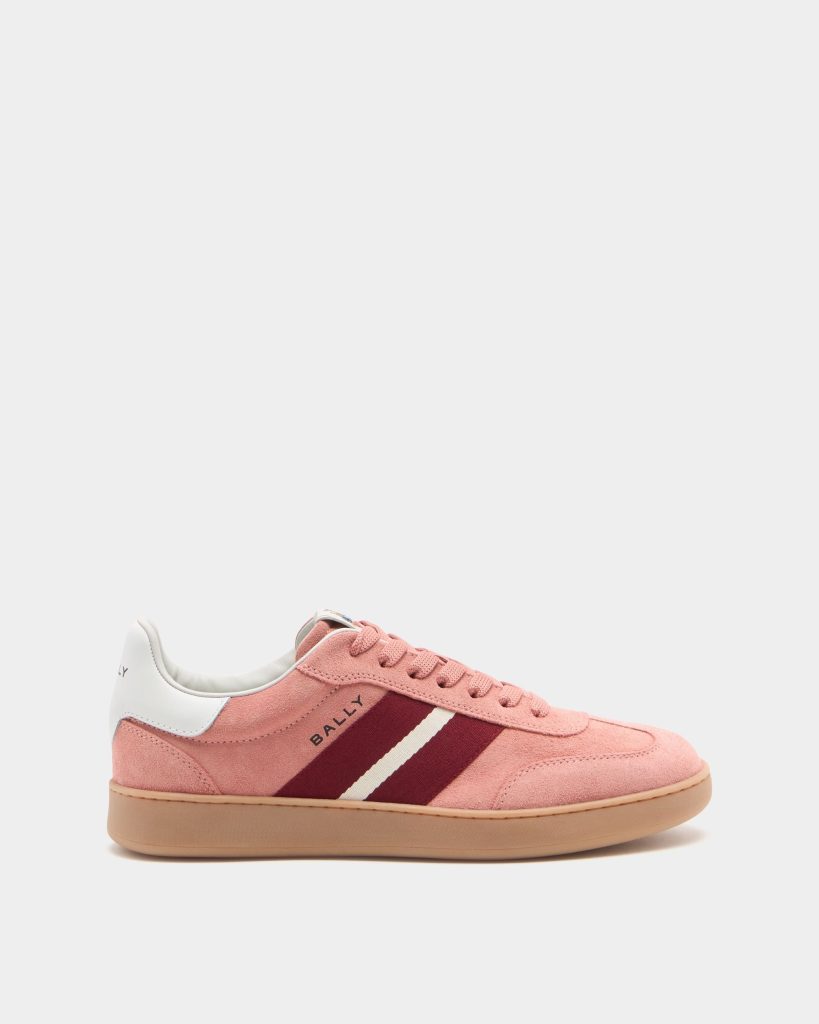 Retro Crest Sneaker in Light Pink Suede