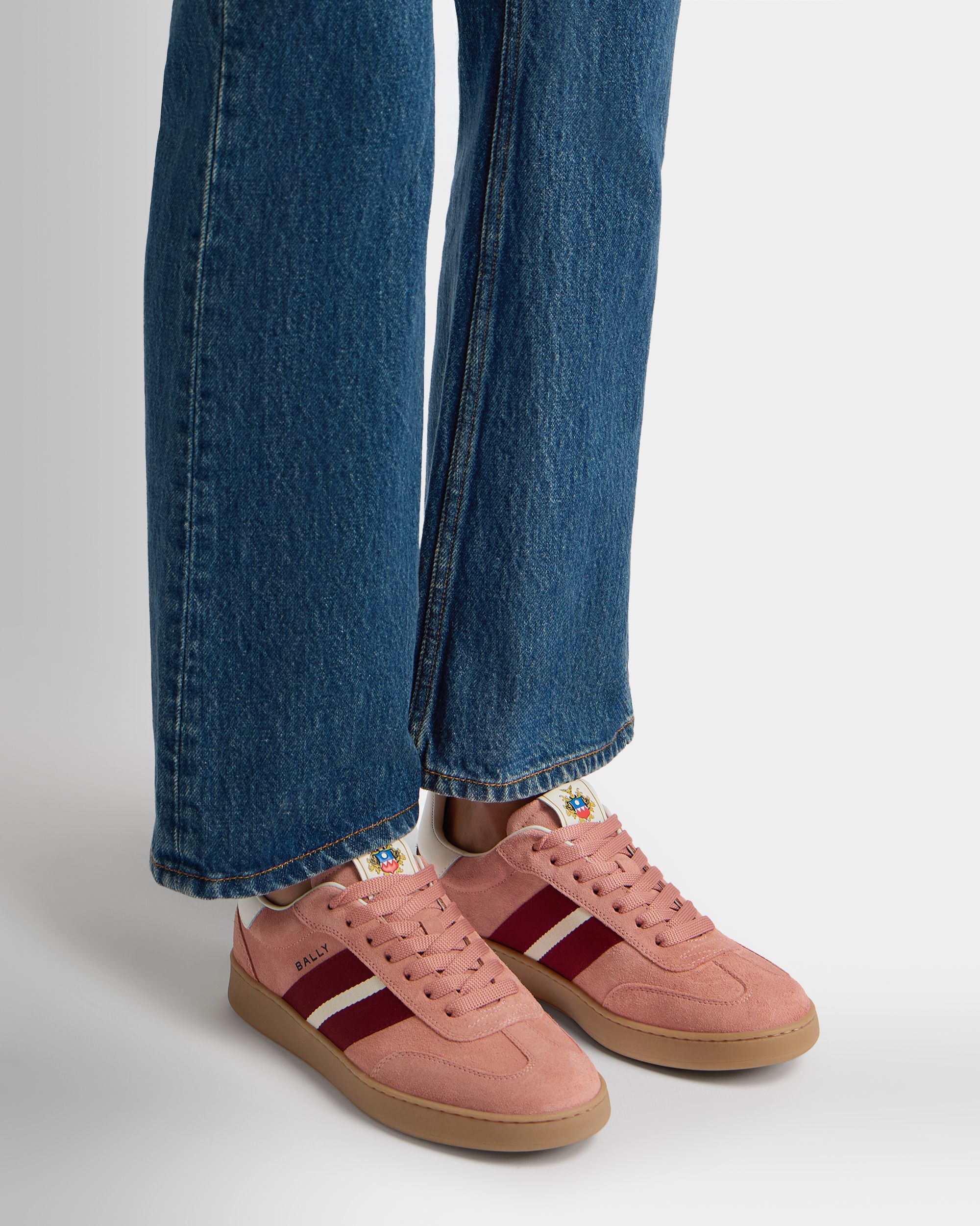 Retro Crest Sneaker in Light Pink Suede - Image 2