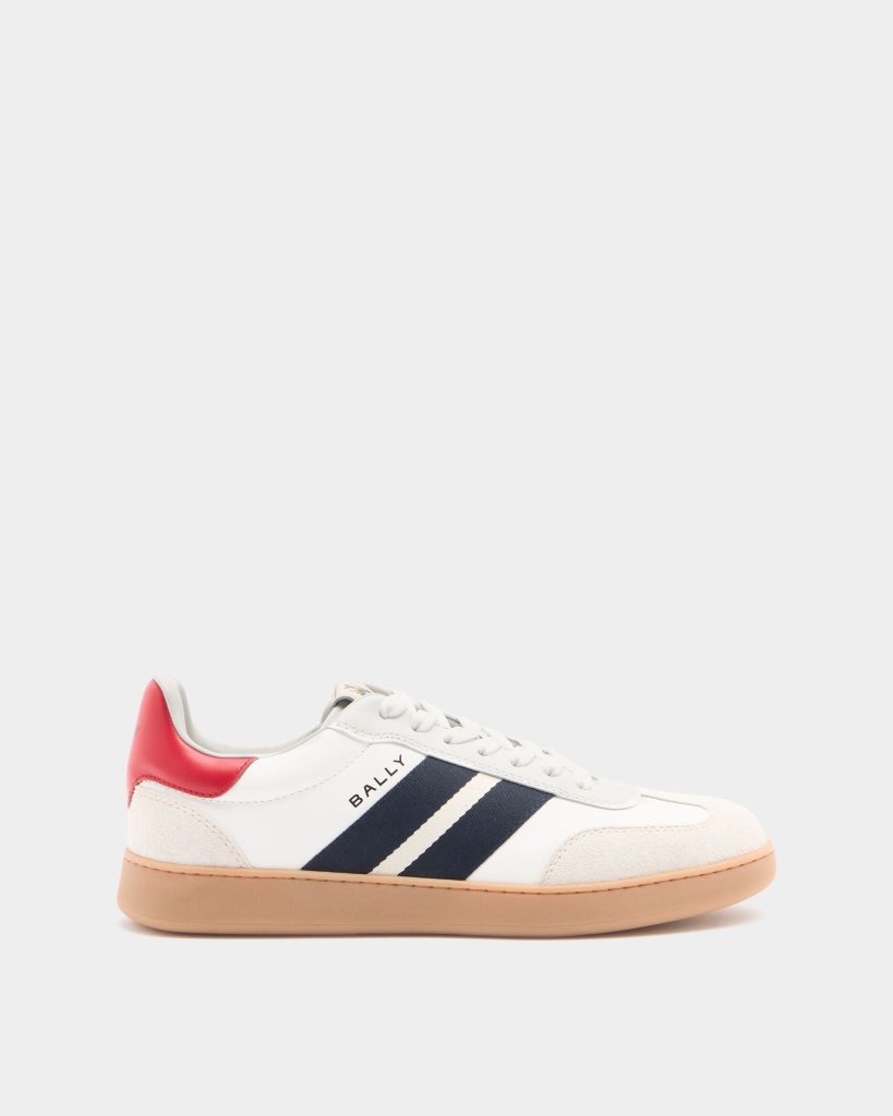 Retro Crest Sneaker in White Leather