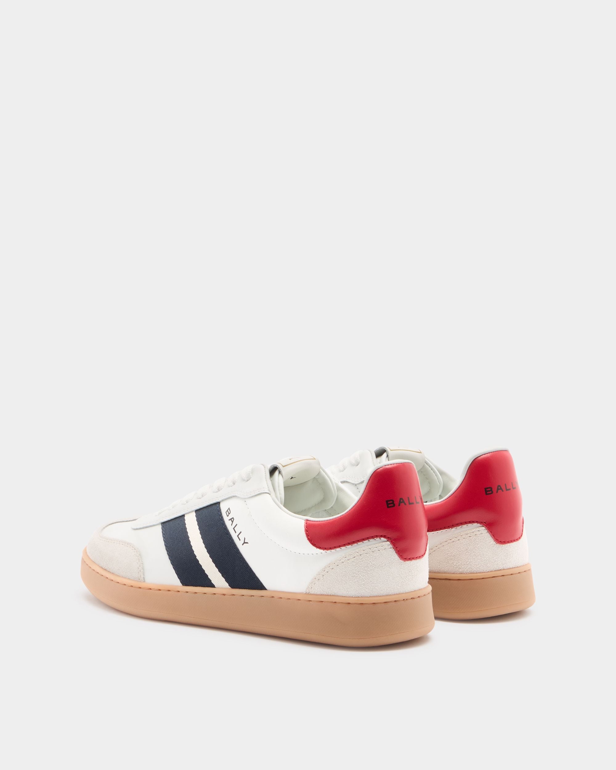 Retro Crest Sneaker in White Leather - Image 4