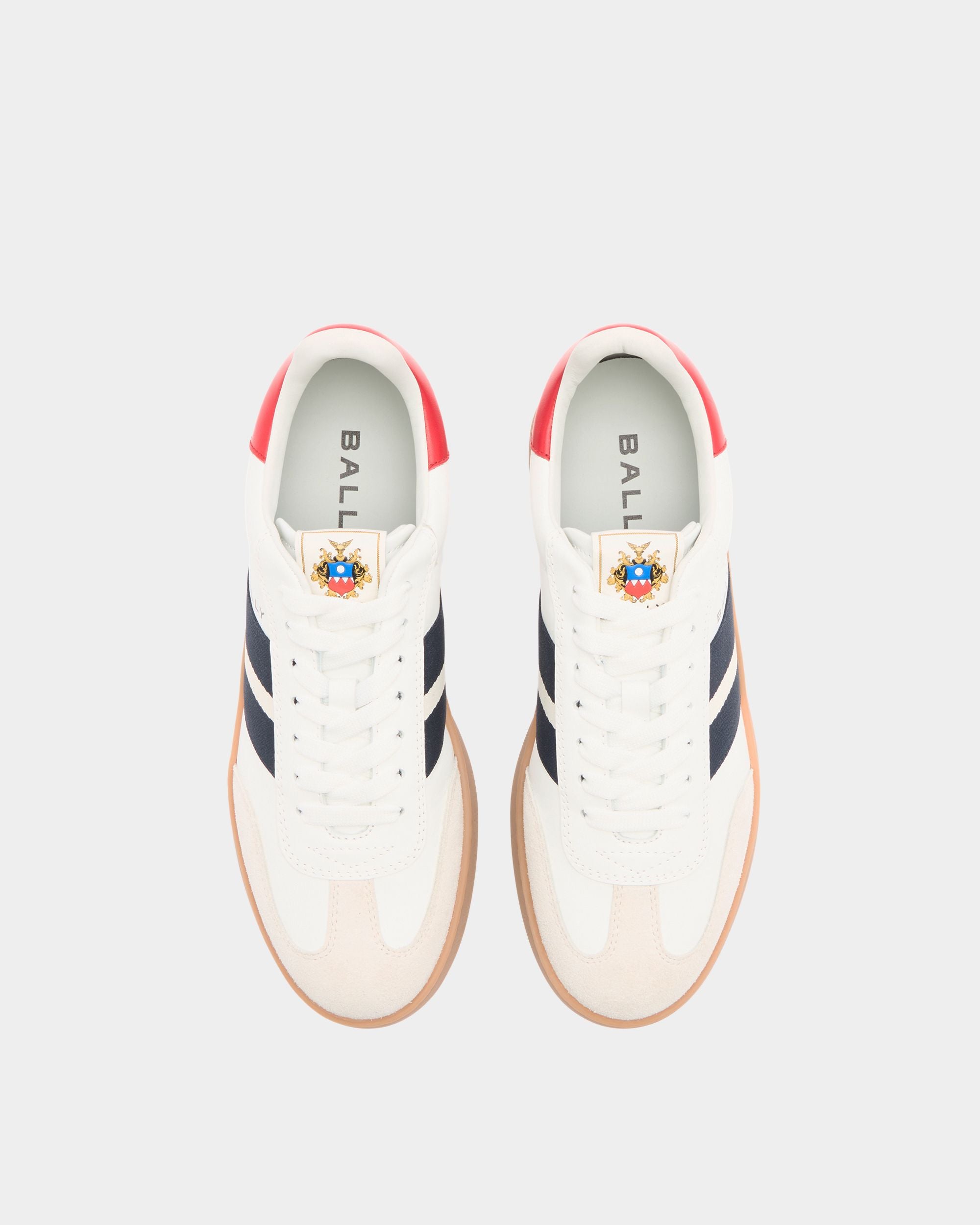 Retro Crest Sneaker in White Leather - Image 5