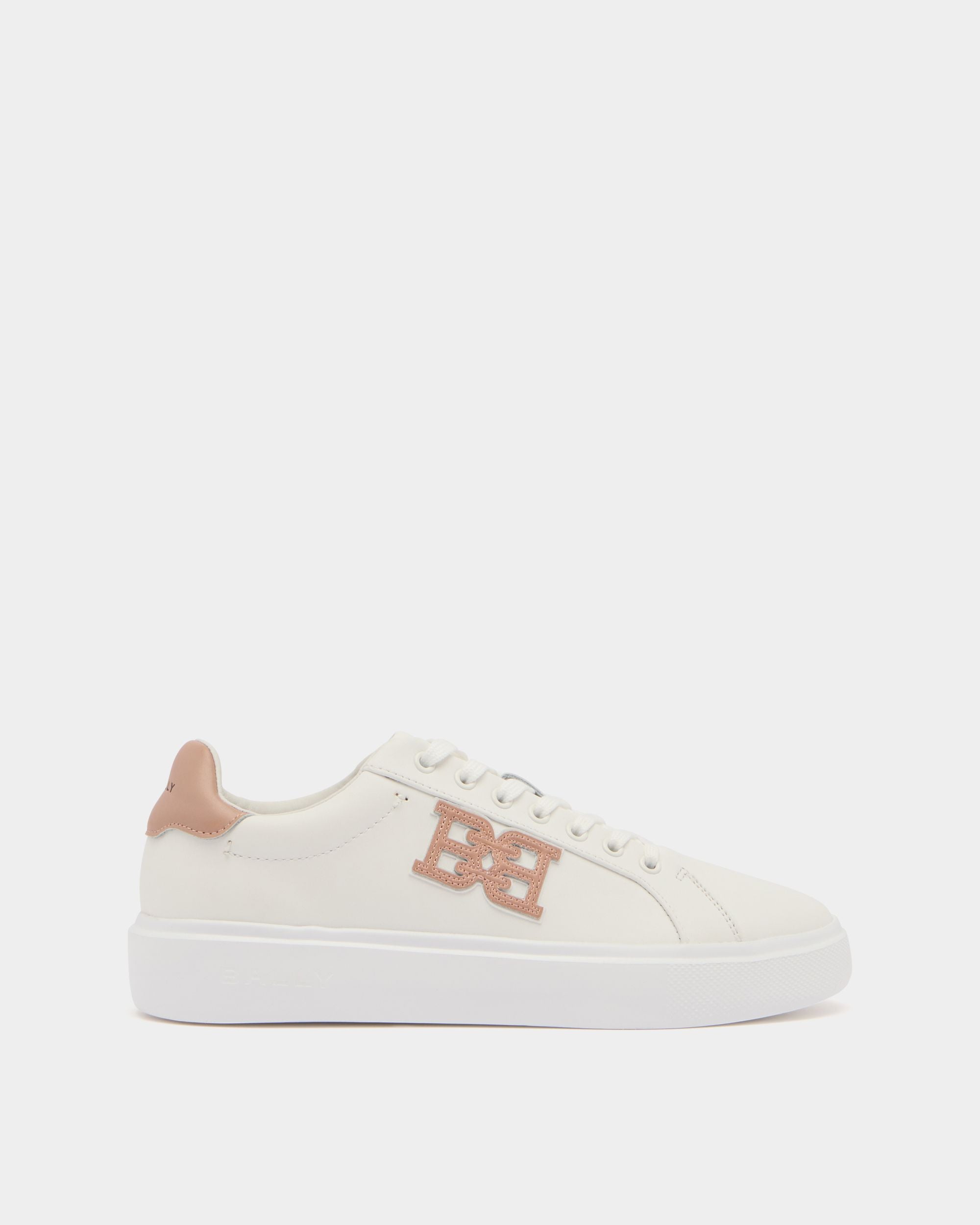 Blayze Sneaker in White and Light Pink Leather