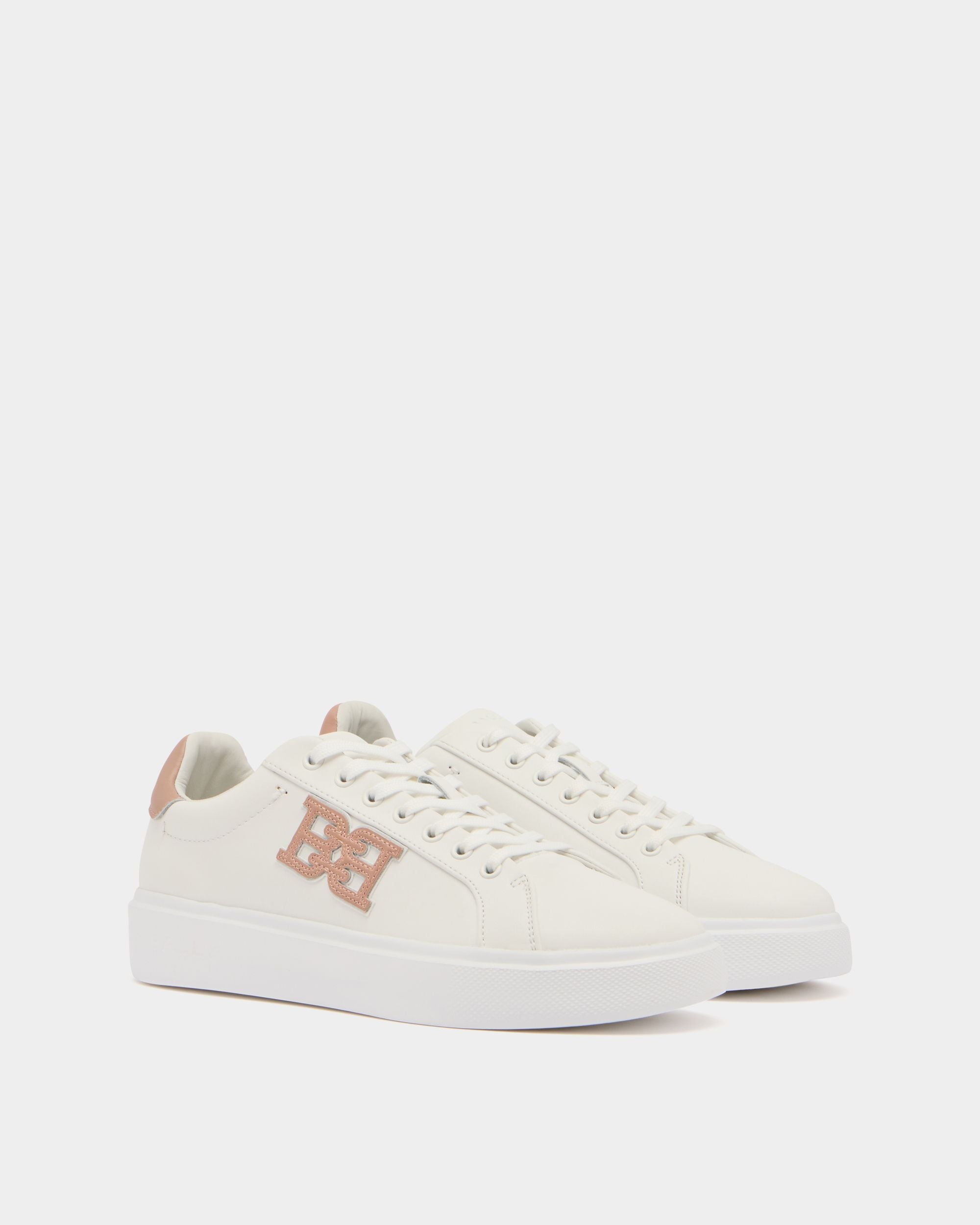 Blayze Sneaker in White and Light Pink Leather - Image 2