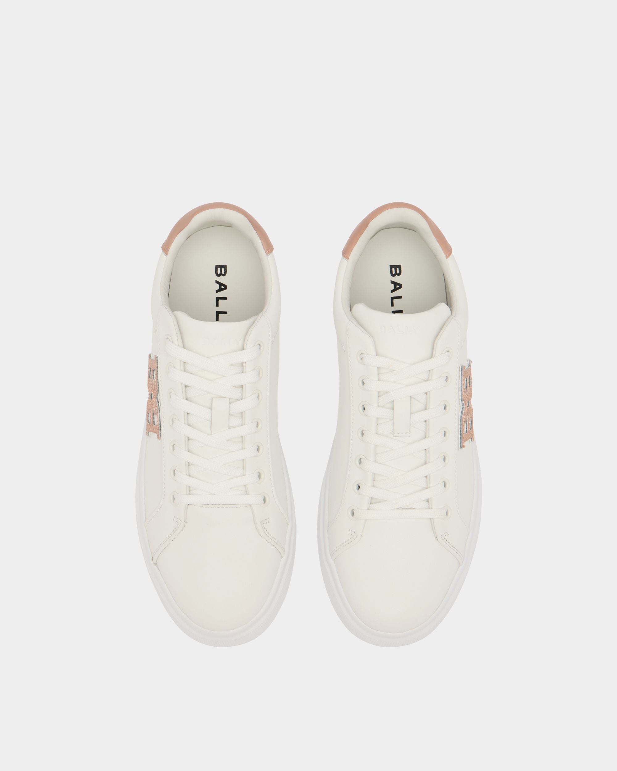 Blayze Sneaker in White and Light Pink Leather - Image 4
